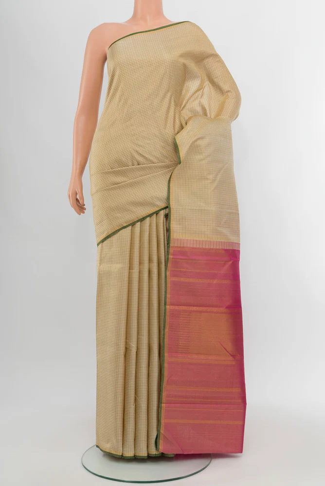 Beige Kanjivaram Silk Saree