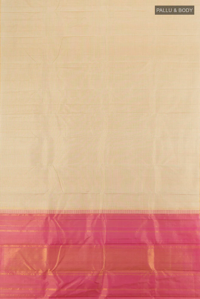 Beige Kanjivaram Silk Saree - Image 5