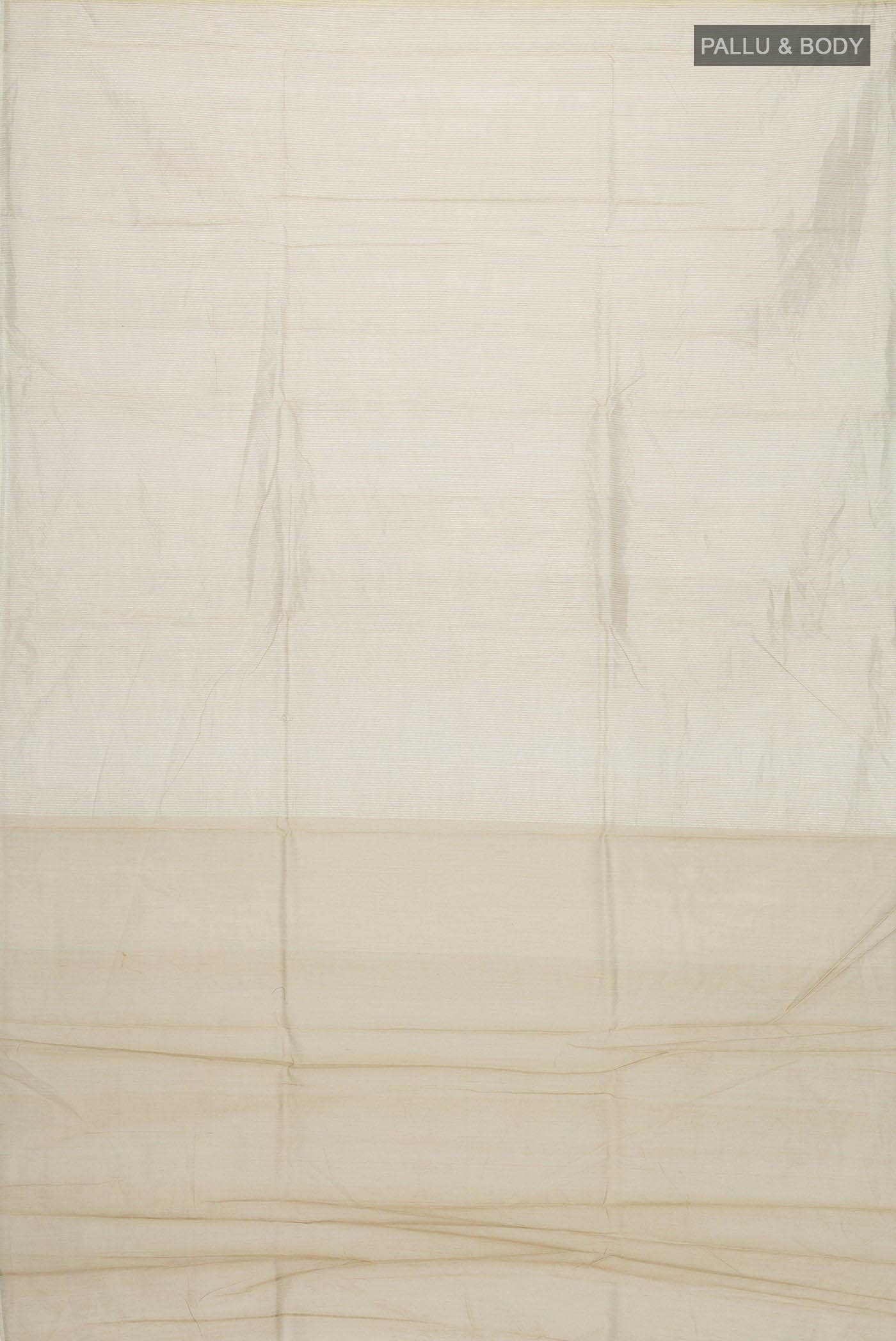 Beige Maheshwari Silk Cotton Saree - Image 2