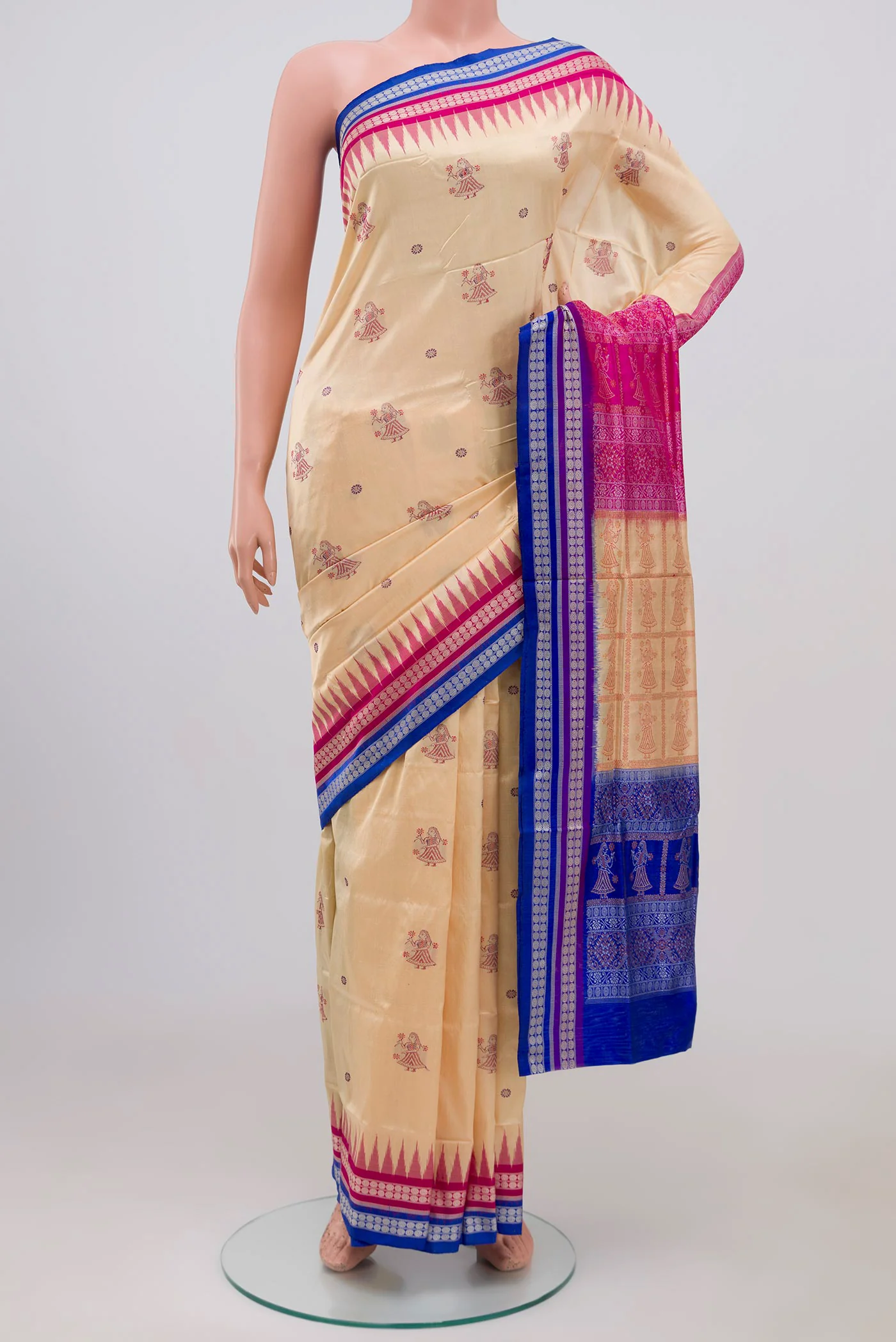 Beige Orissa Silk Saree