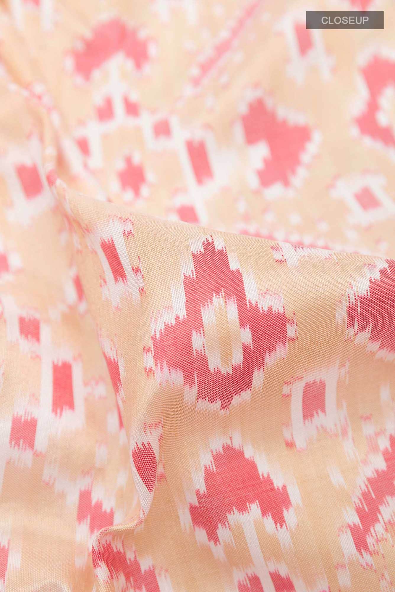 Beige Pochampally Silk Saree - Image 3