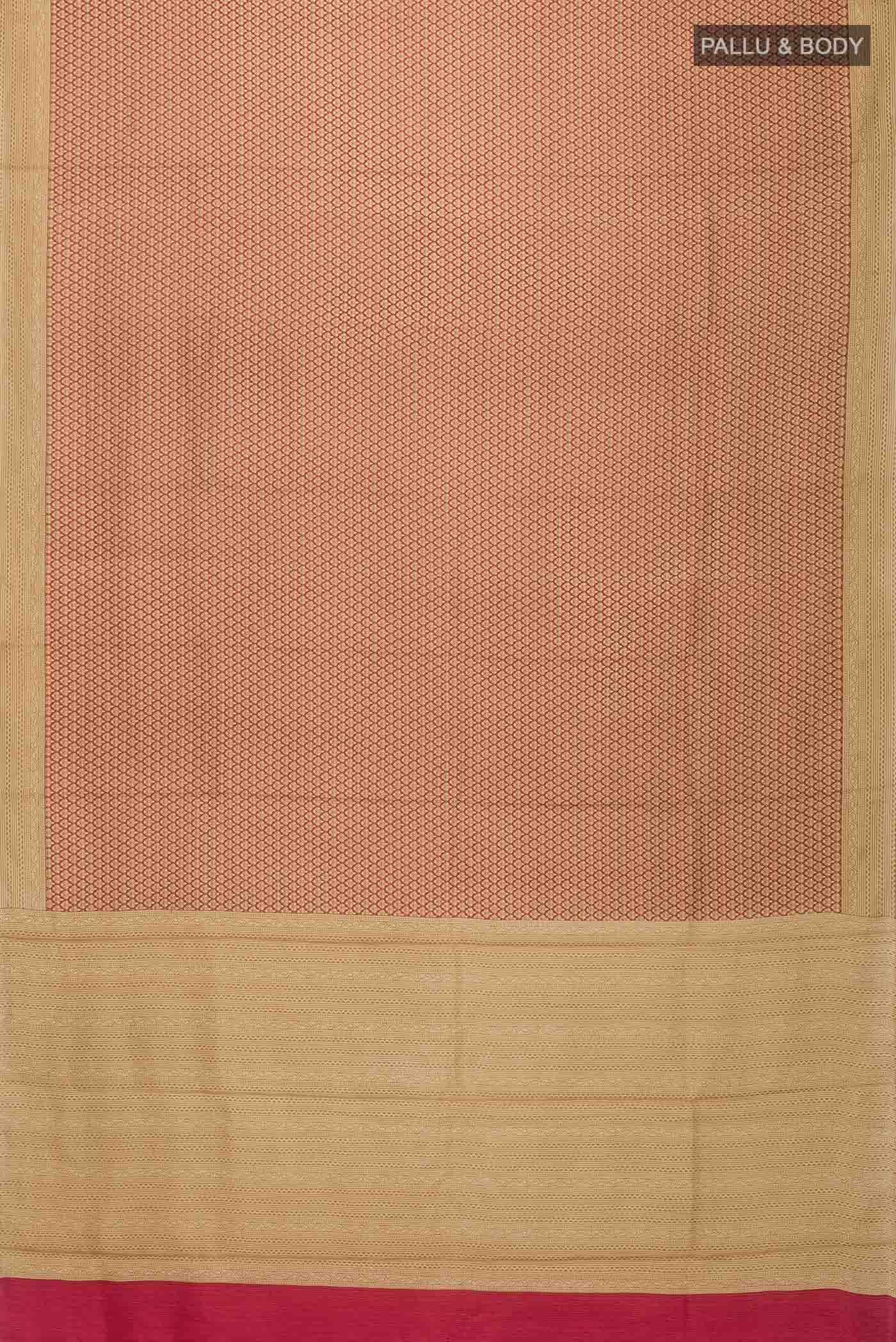 Beige Printed Silk Saree - Image 3