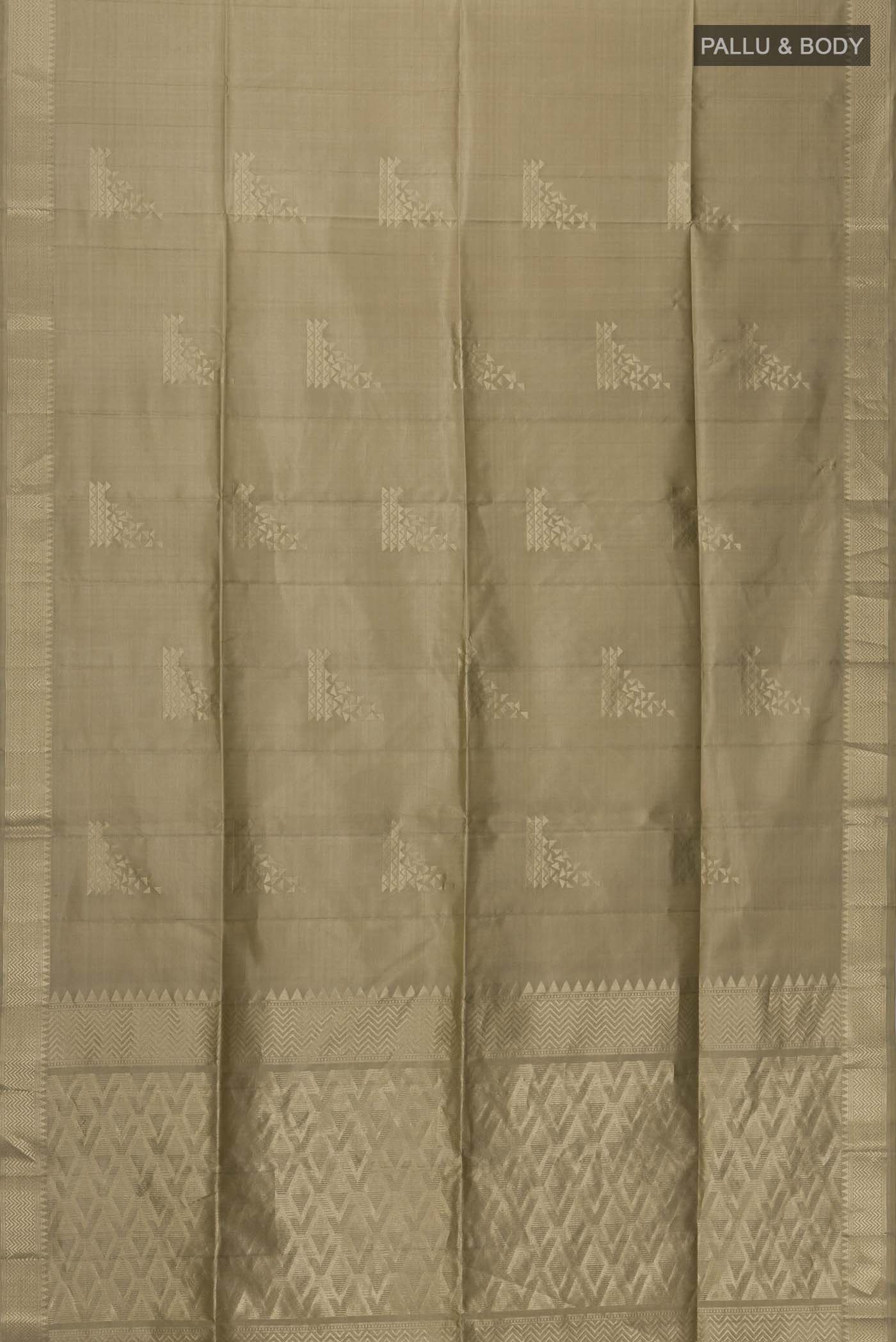 Beige Soft Silk Saree - Image 6