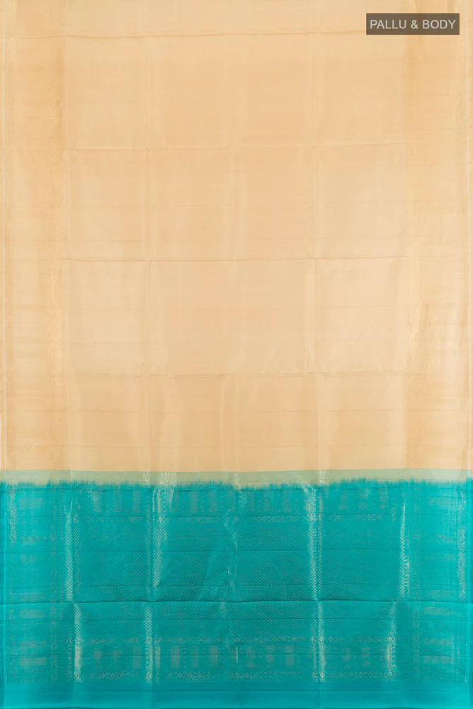 Beige Soft Silk Saree - Image 5