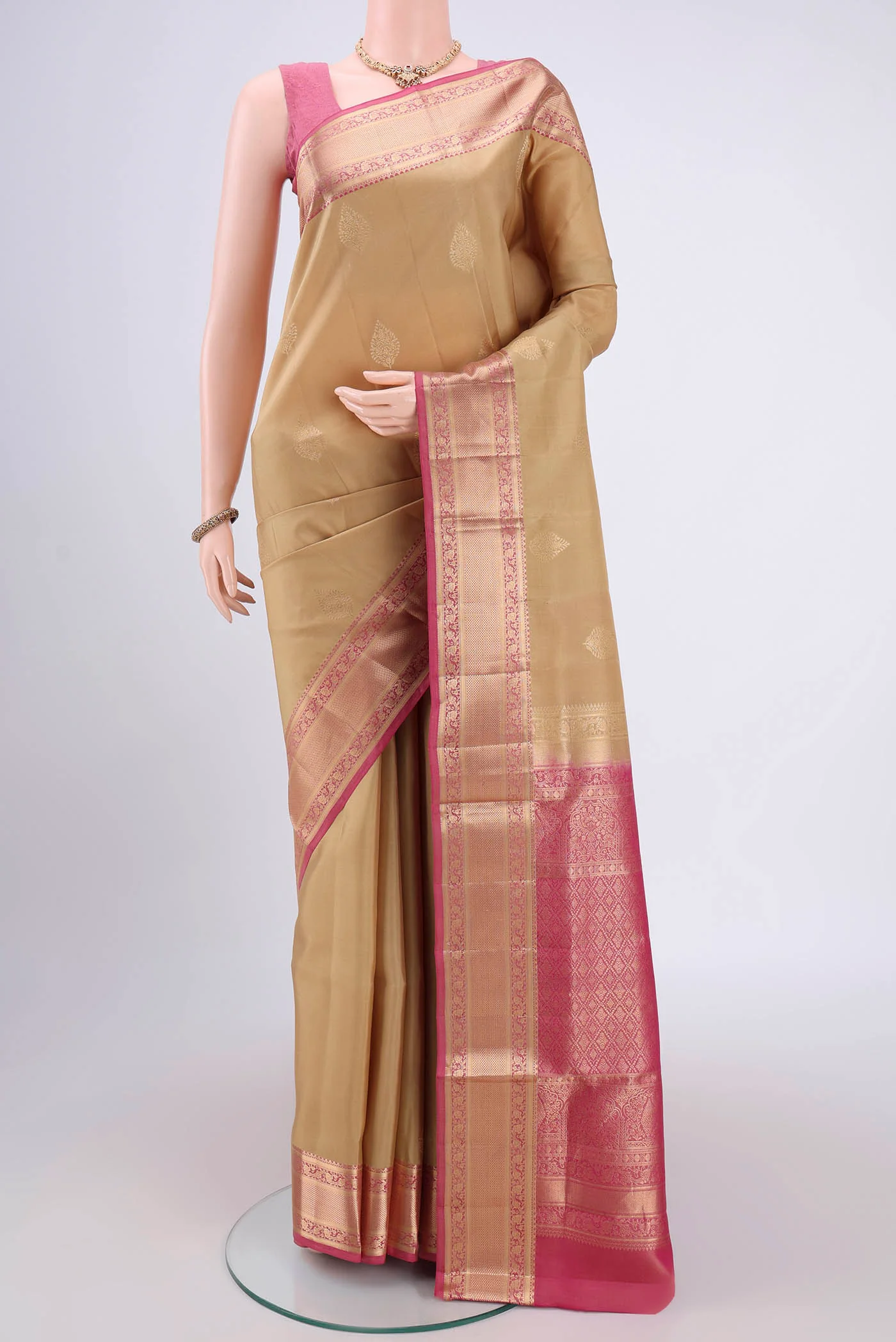 Beige Soft Silk Saree