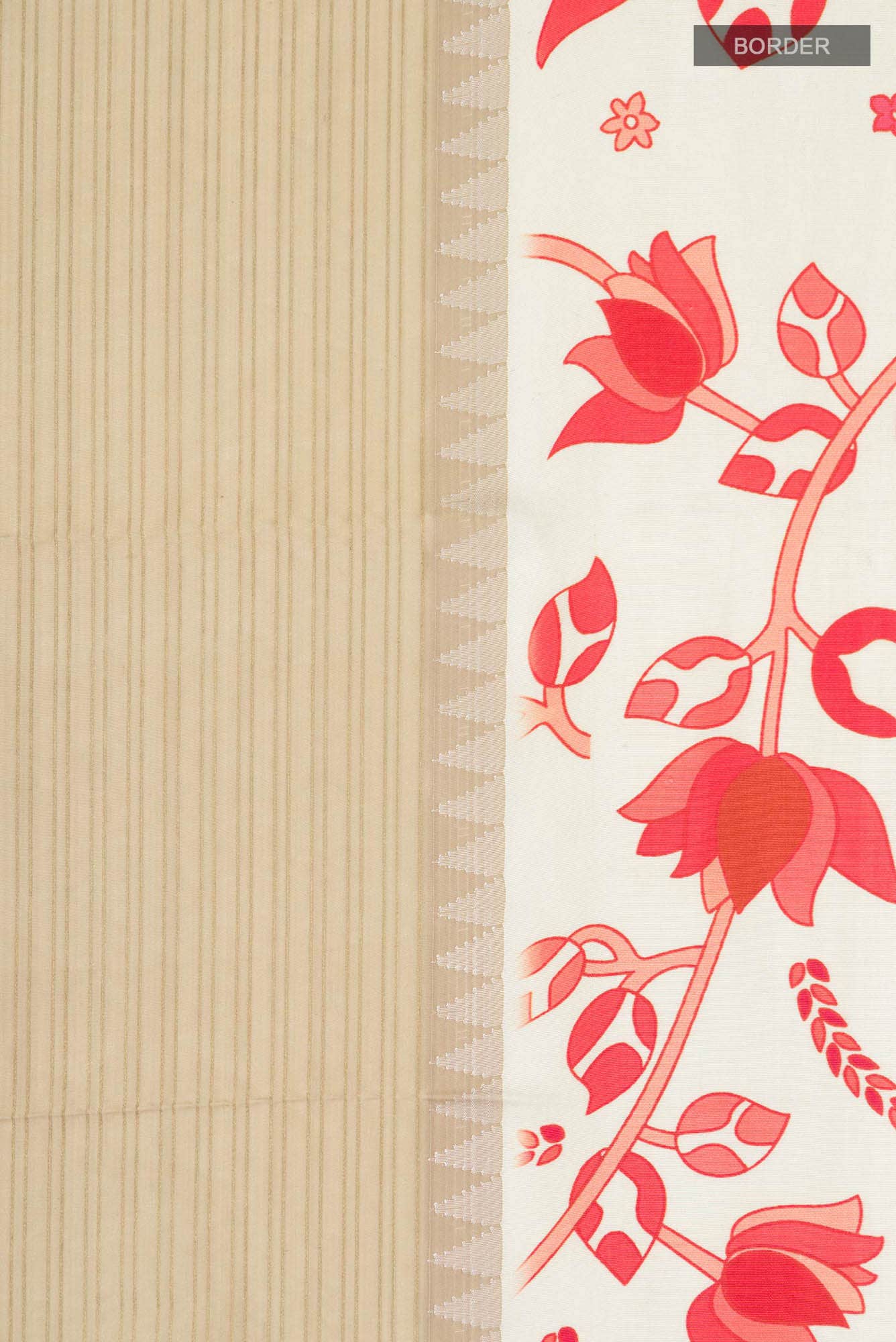 Beige Soft Silk Saree - Image 5