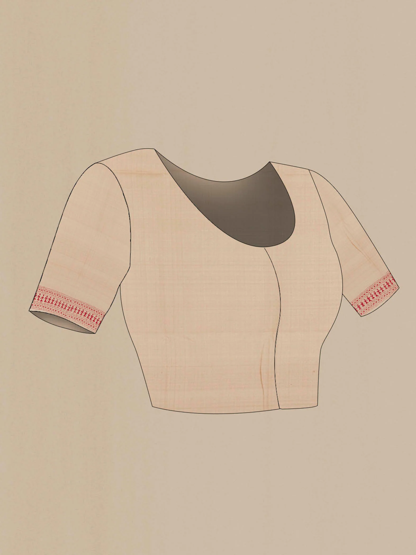 Beige Tussar Silk Saree - Image 2