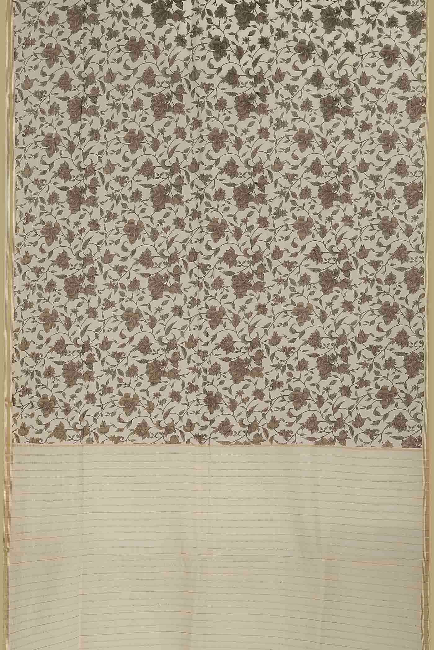 Beige Tussar Saree - Image 4