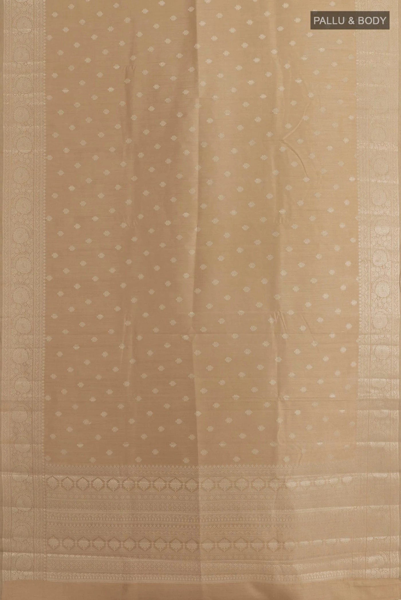 Beige Banarasi Raw Silk Saree - Image 3