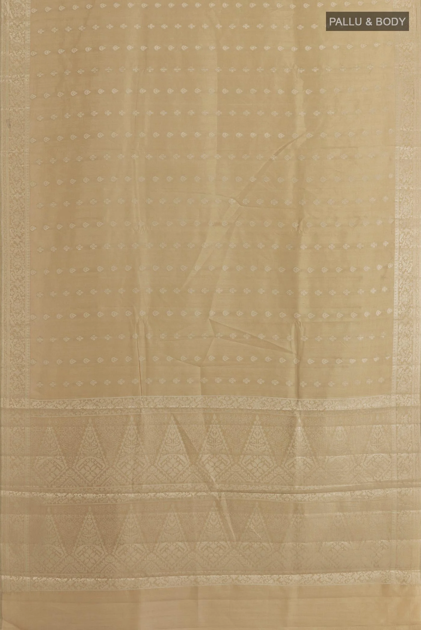 Beige Banarasi Raw Silk Saree - Image 3