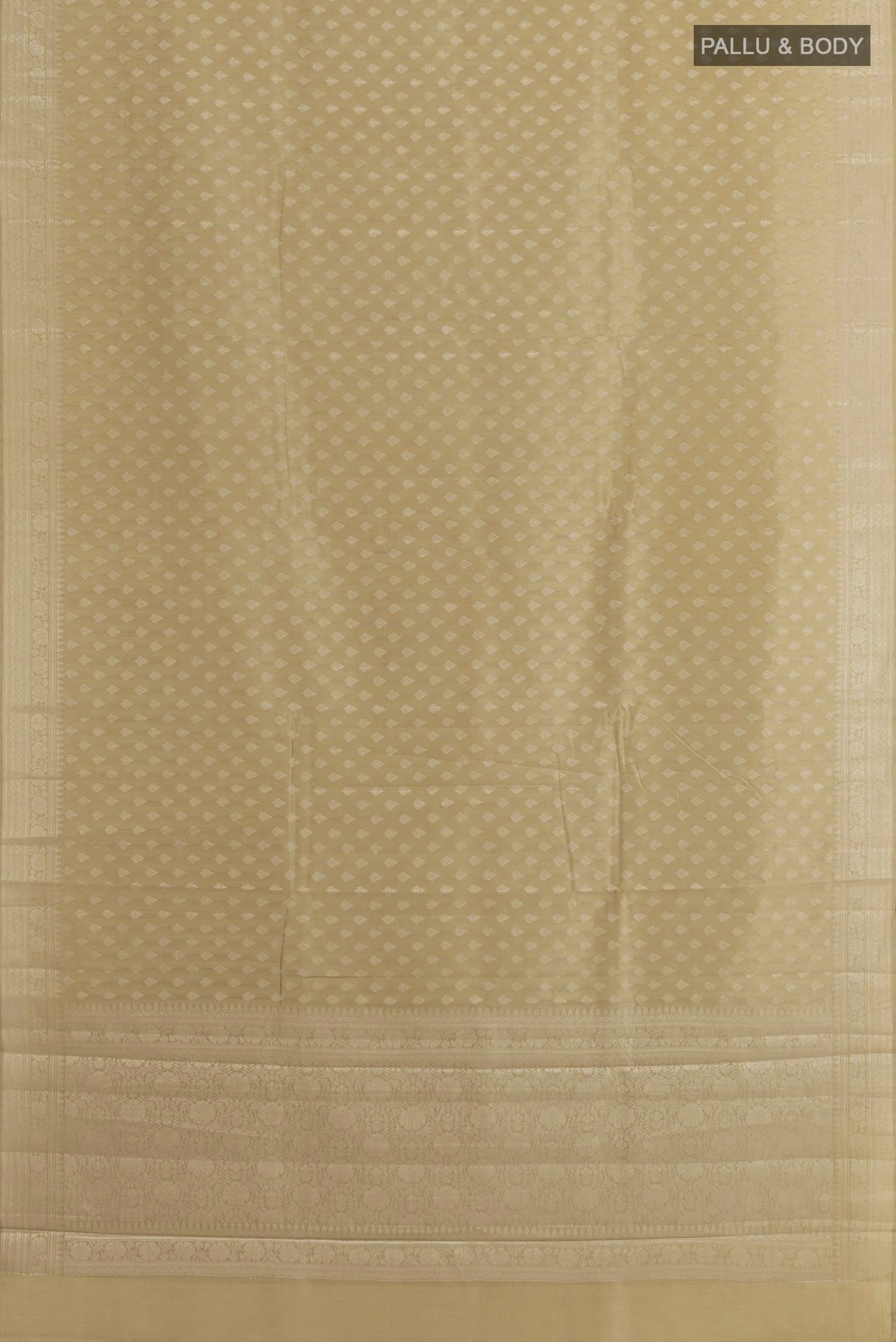 Beige Banarasi Raw Silk Saree - Image 3