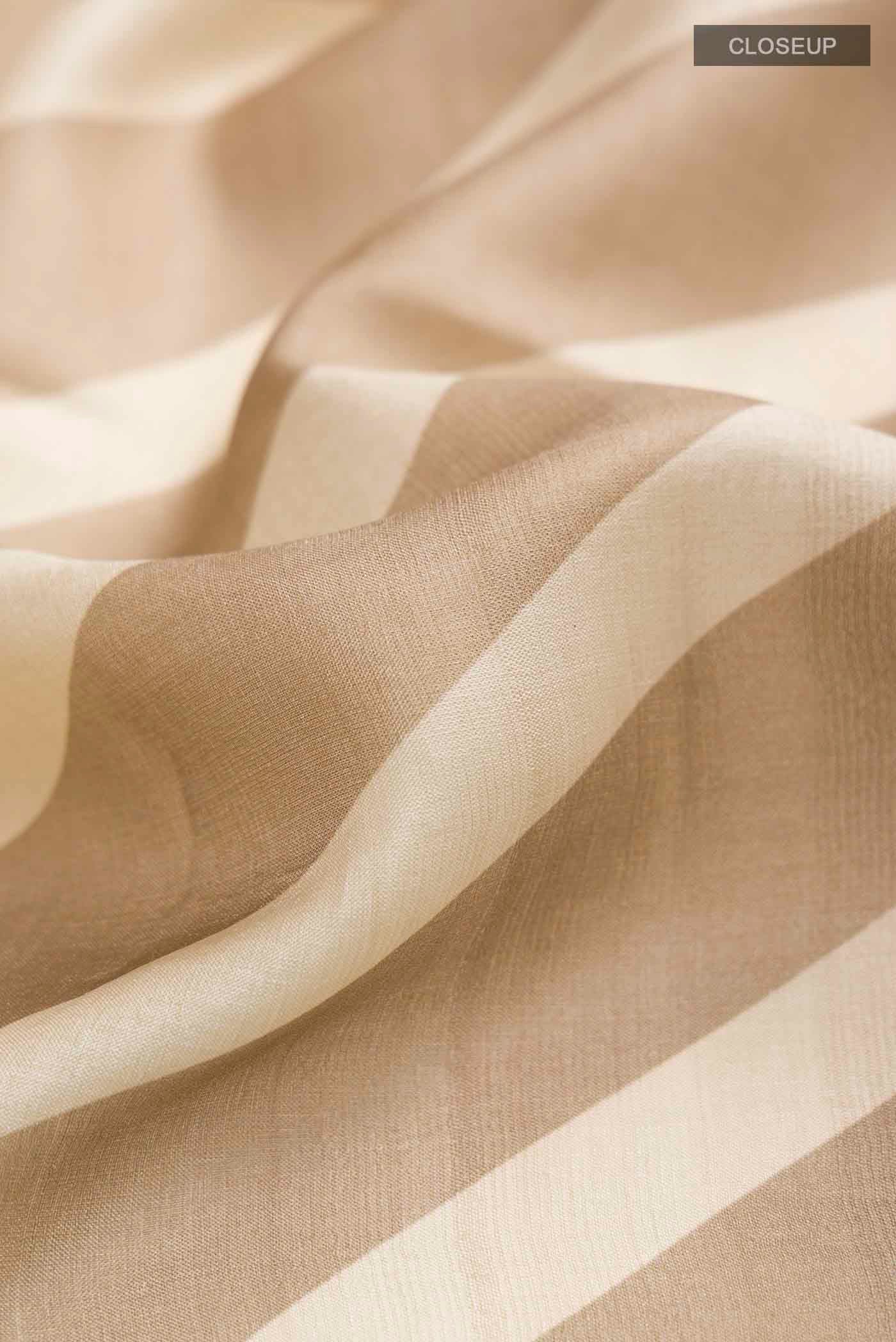 Beige Tussar Silk Saree - Image 2