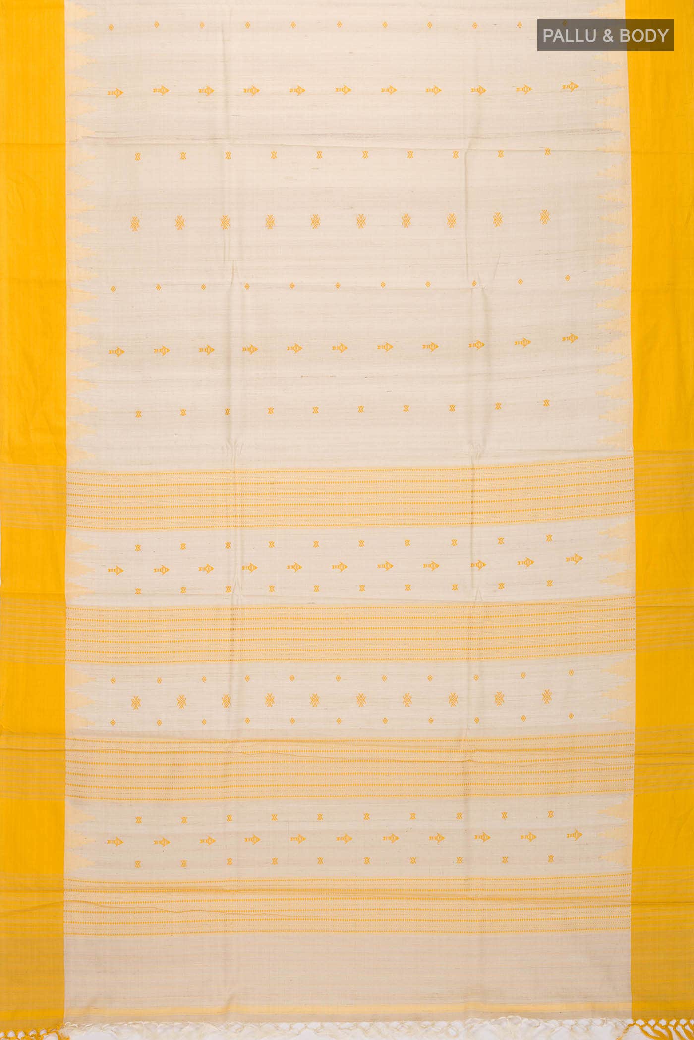 Beige Tussar Silk Saree - Image 4
