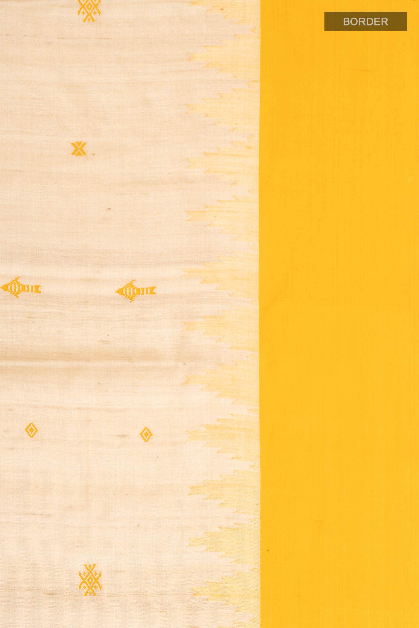 Beige Tussar Silk Saree - Image 5
