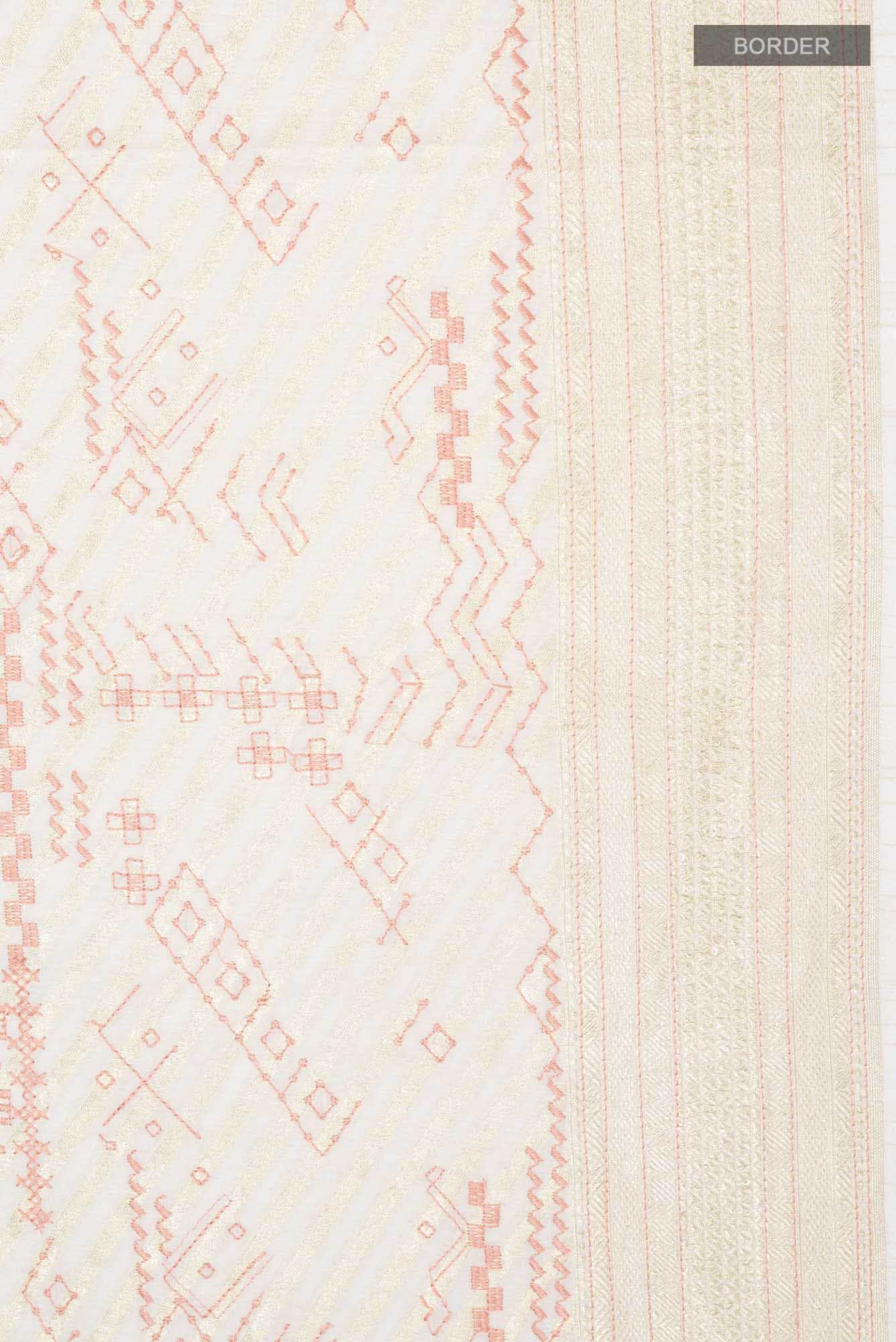 Beige Tussar Silk Saree - Image 5