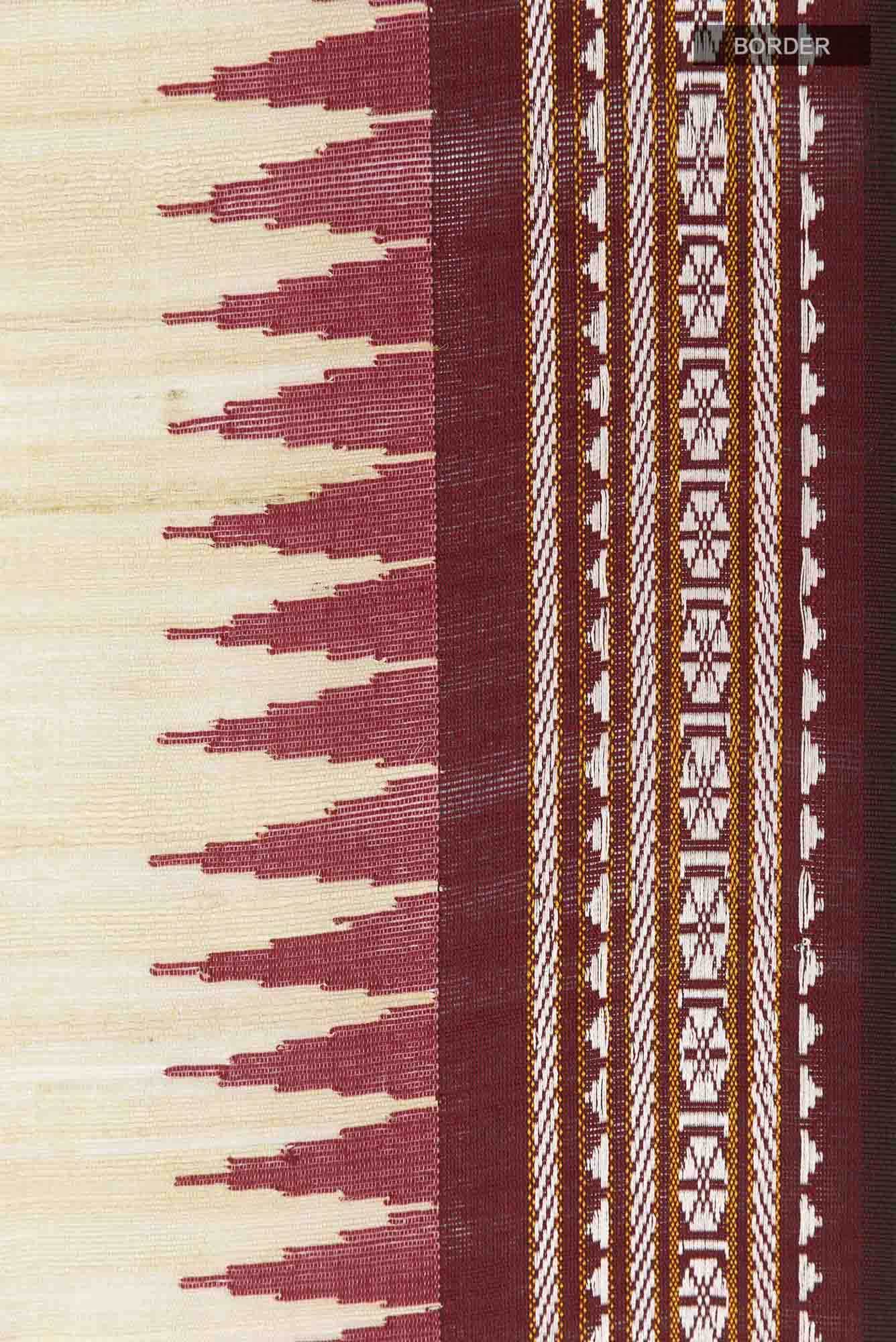 Beige Tussar Silk Saree - Image 4
