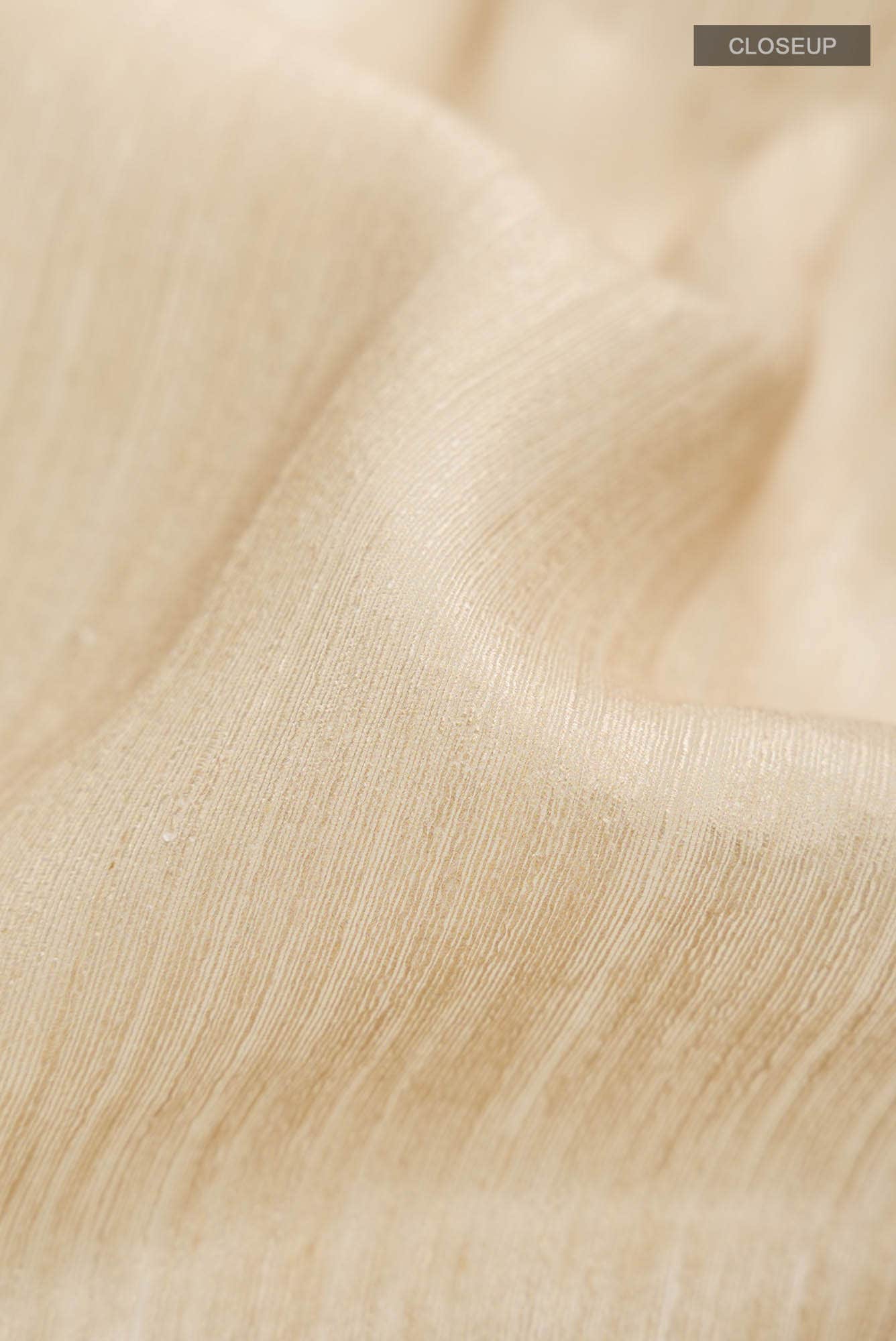 Beige Tussar Silk Saree - Image 2