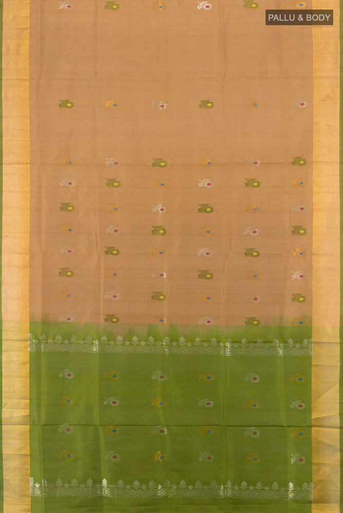 Dark Beige Uppada Silk Saree - Image 5