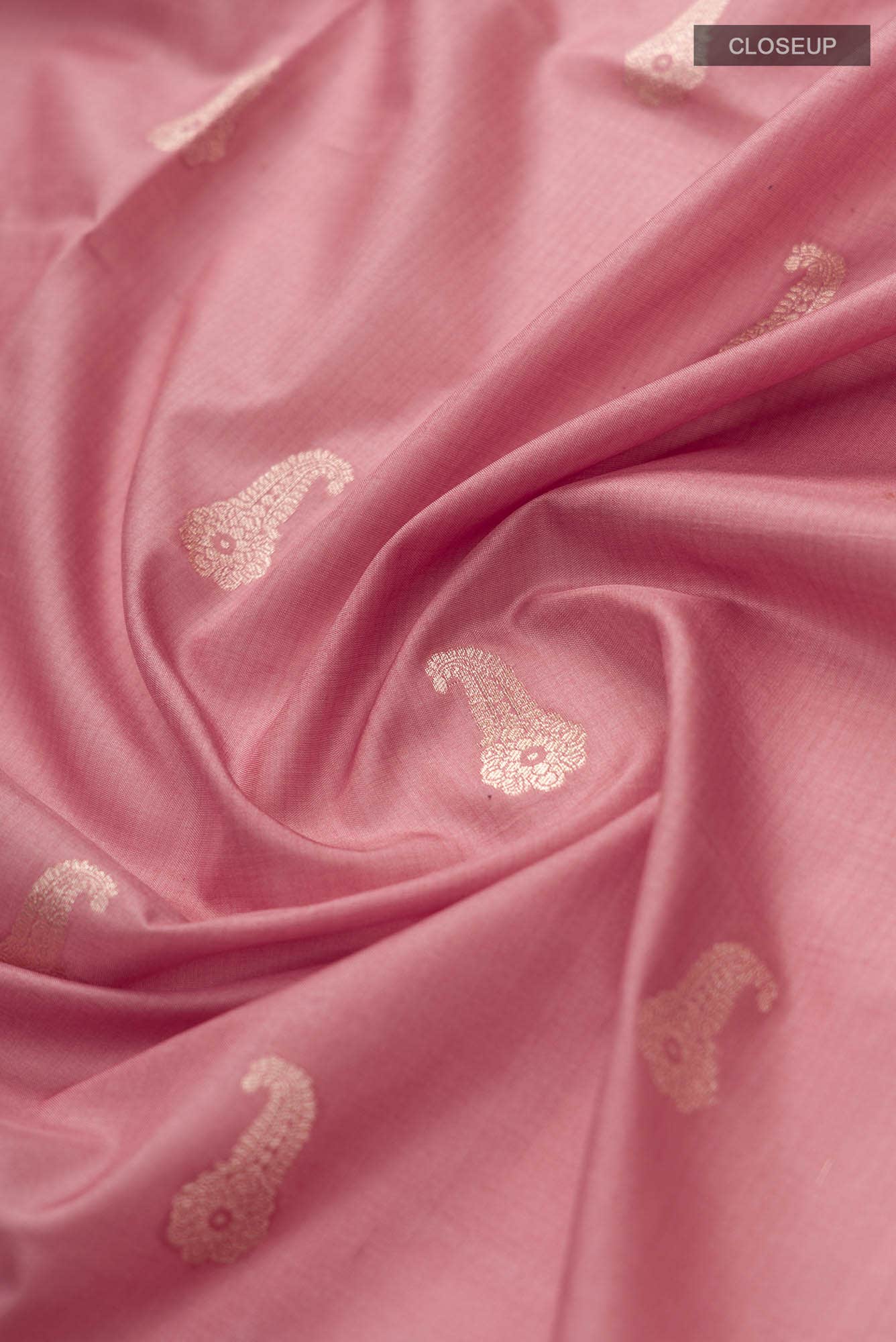 Bhagyavati-Peach Banarasi Silk Saree - Image 4