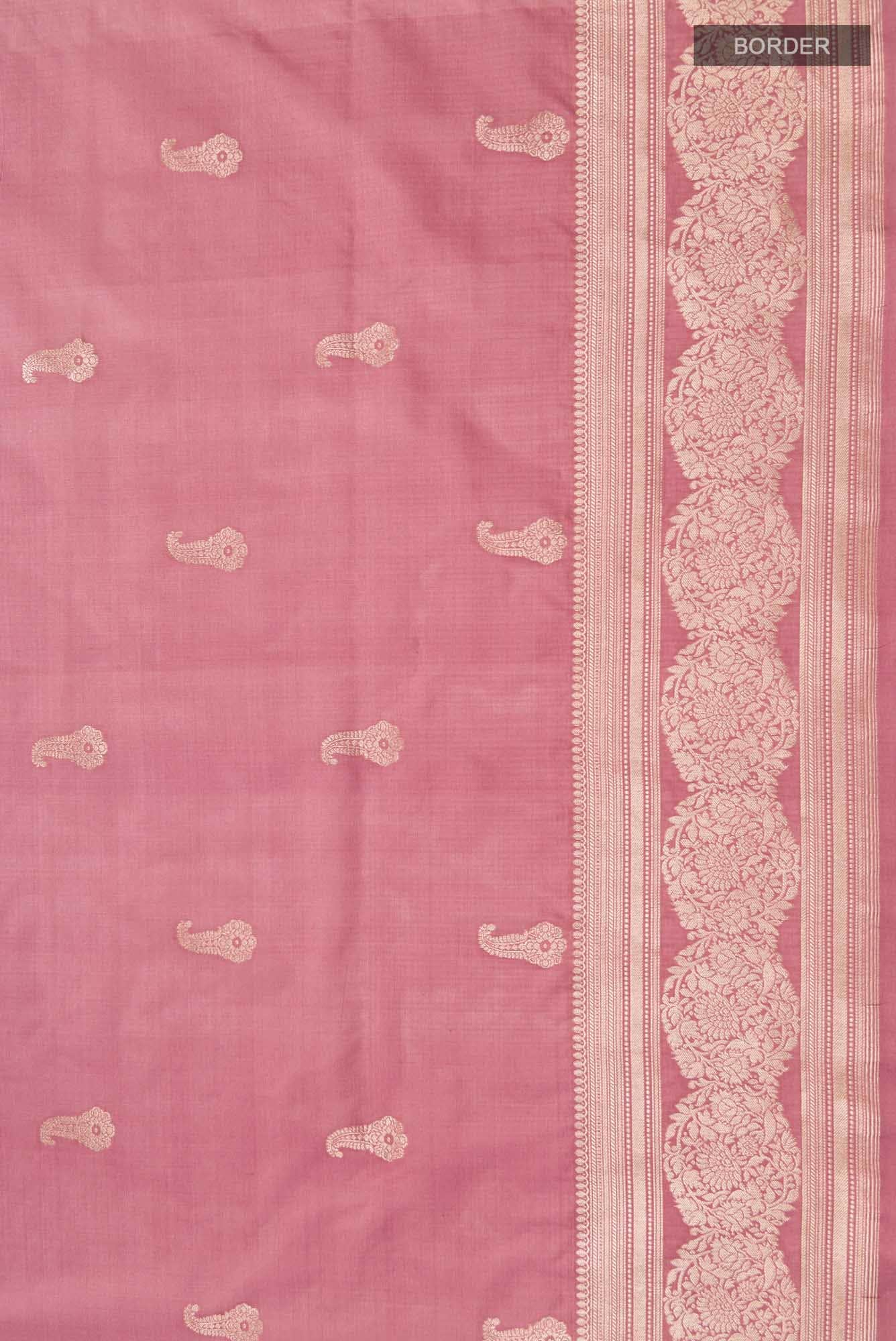 Bhagyavati-Peach Banarasi Silk Saree - Image 6