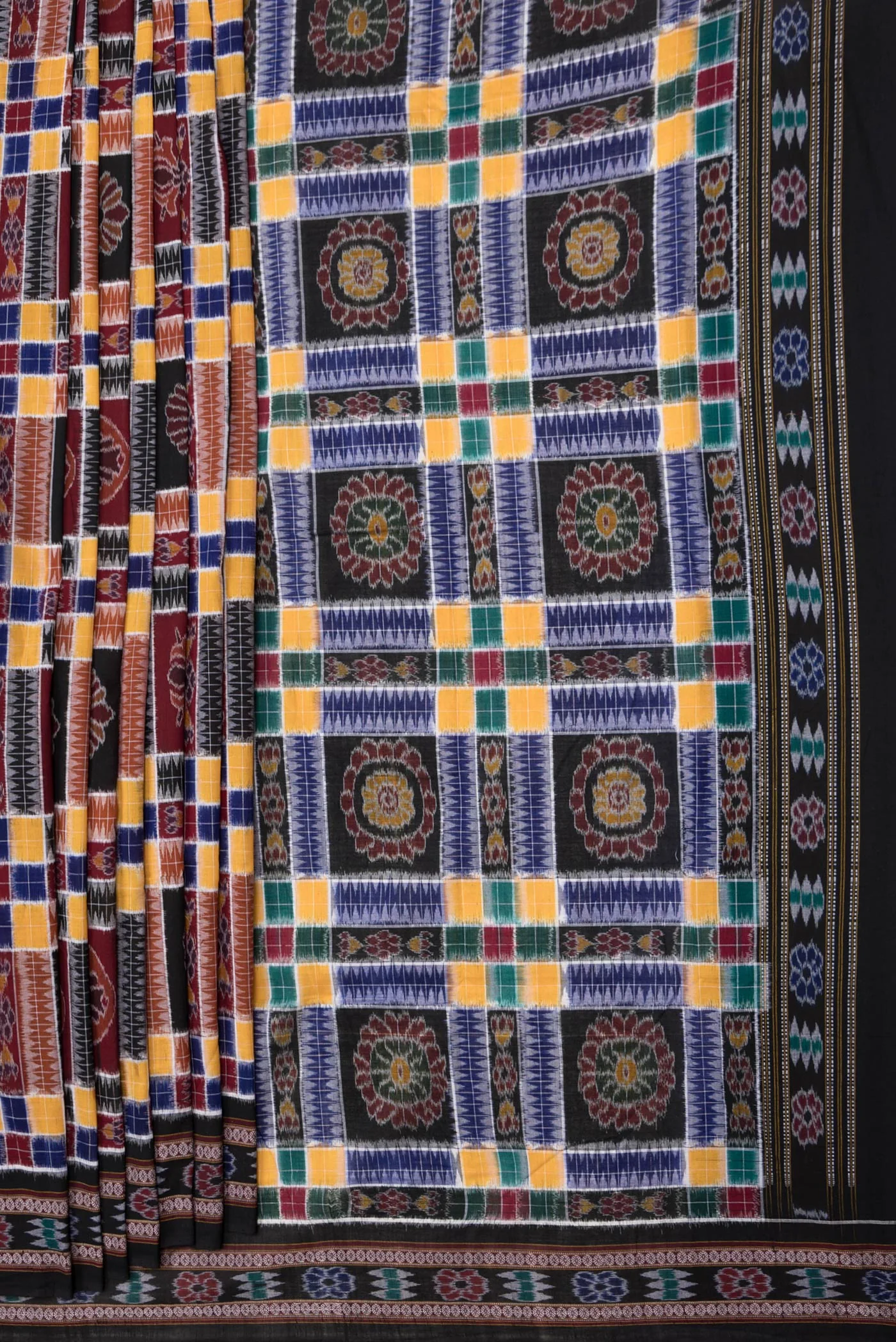 Multi Color Double Ikat Saree - Image 4