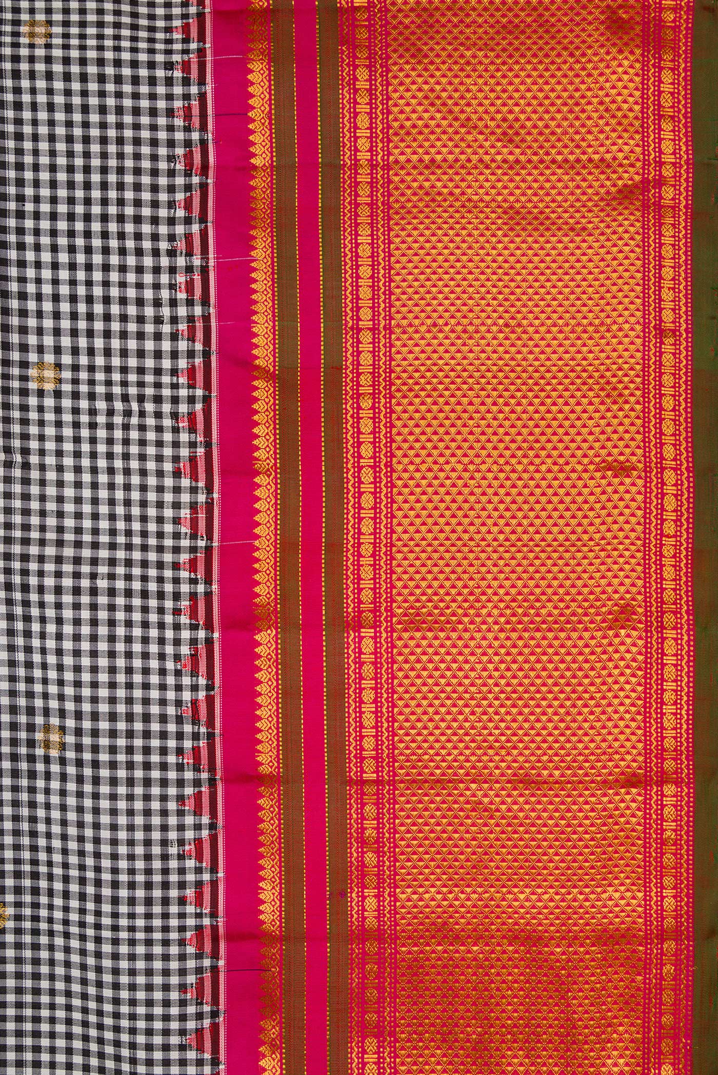 Multi Color Gadwal Silk Saree - Image 3