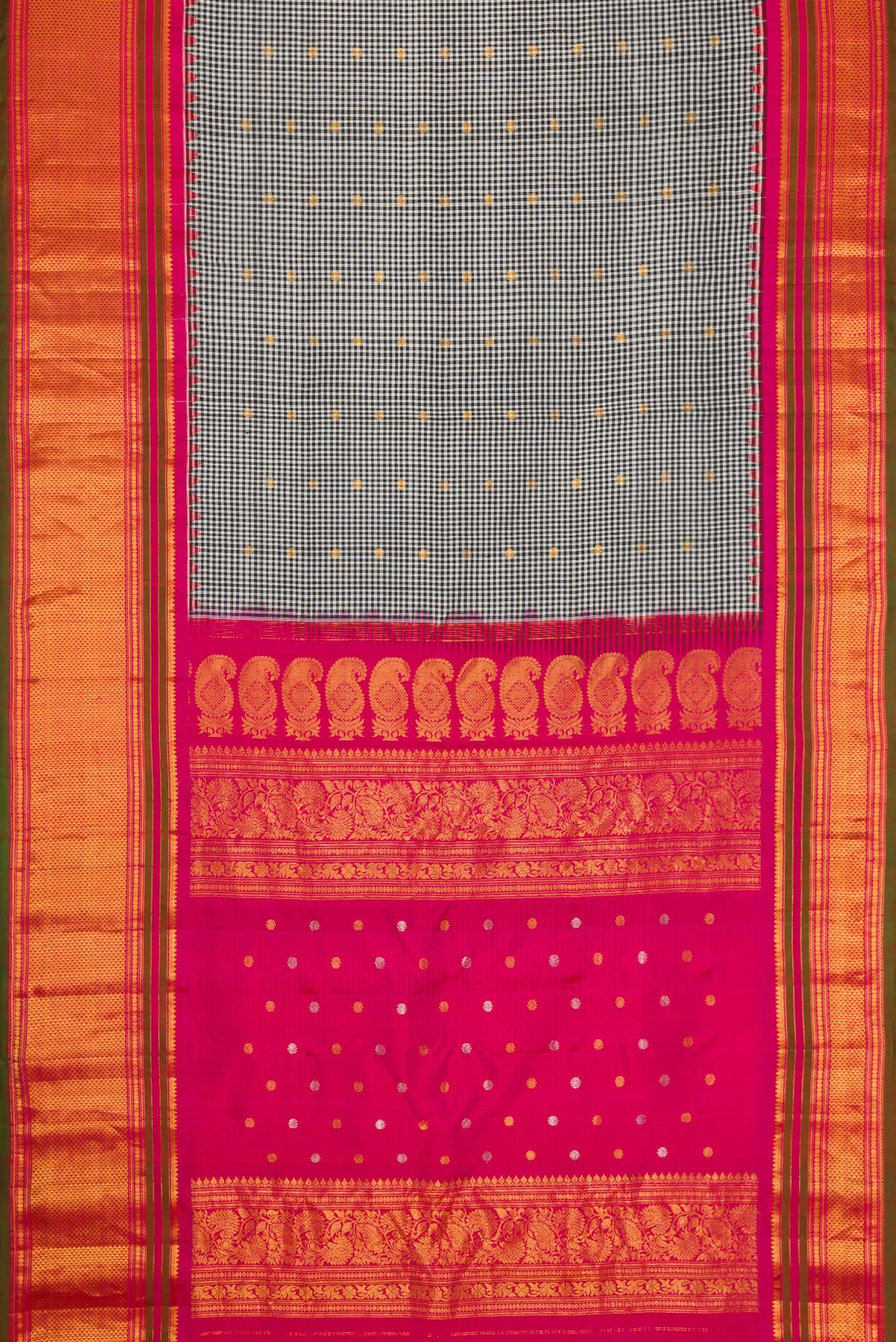 Multi Color Gadwal Silk Saree - Image 6