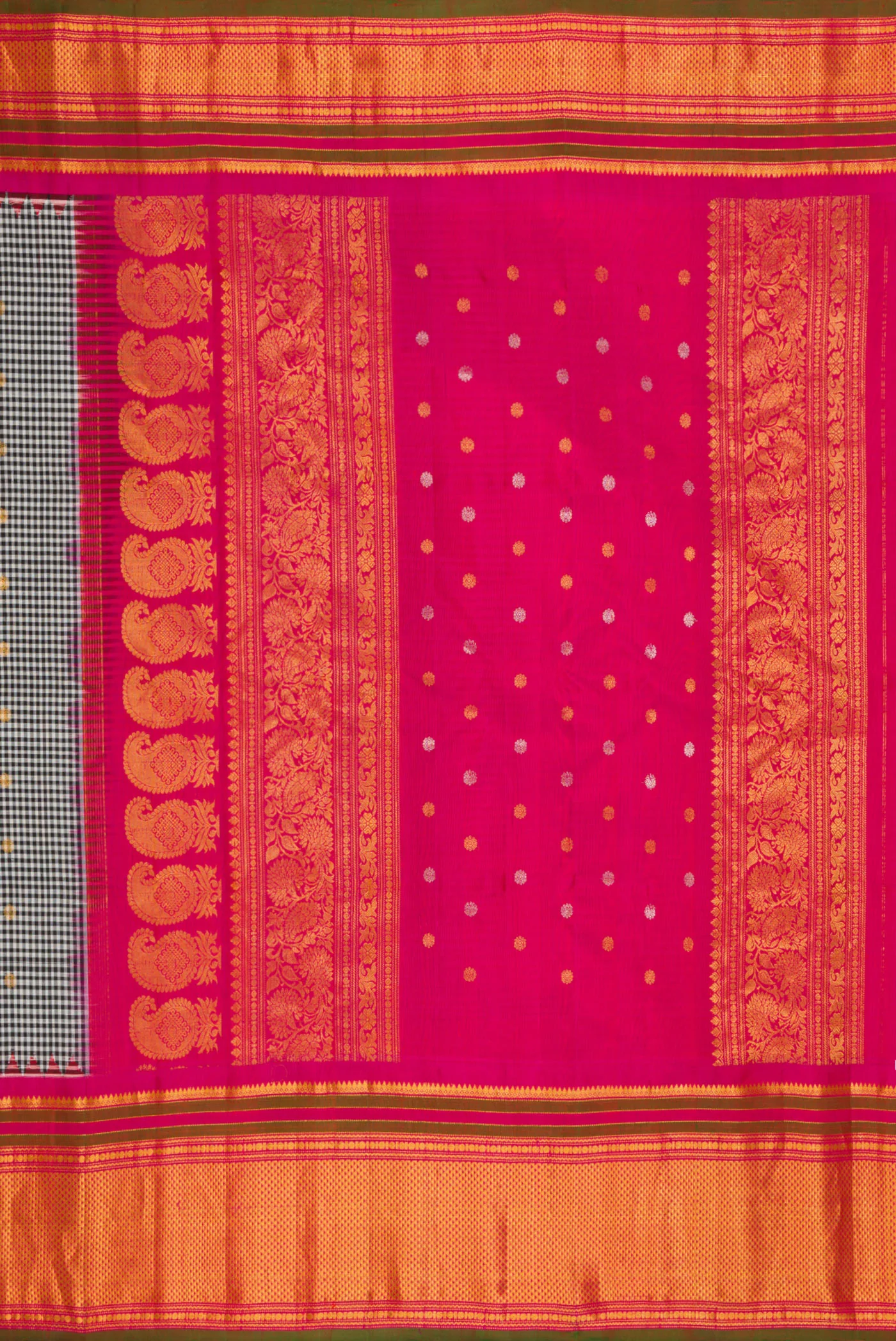 Multi Color Gadwal Silk Saree - Image 7