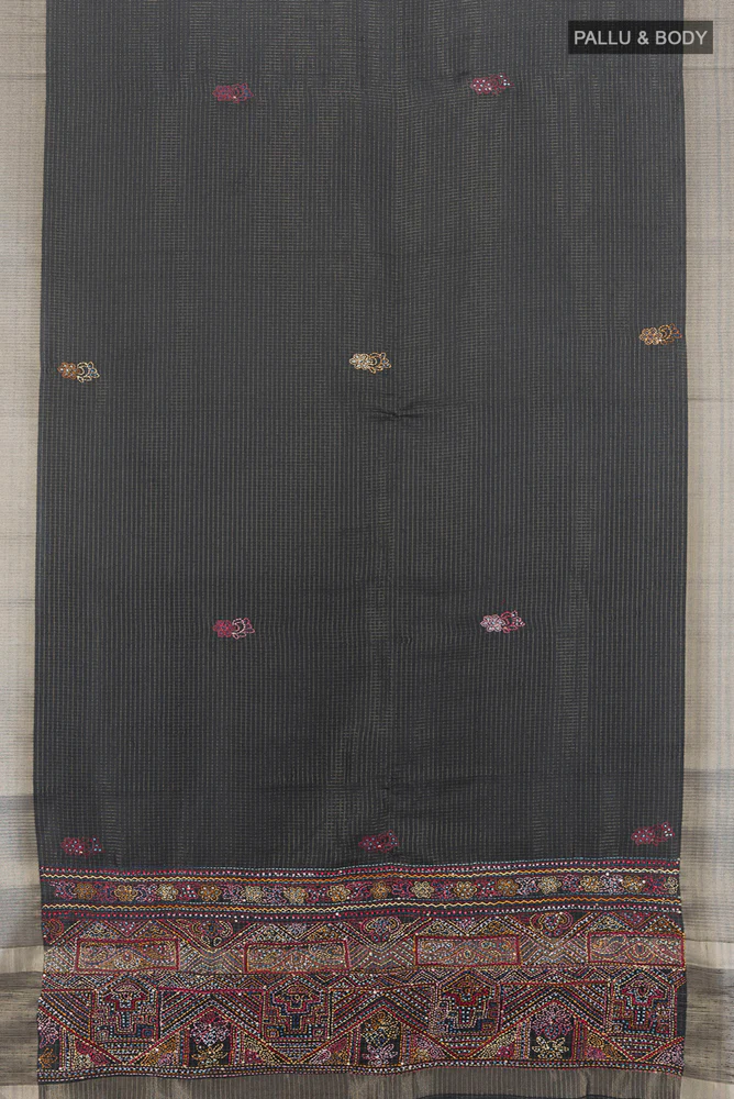 Black Blended Art Silk Saree - Image 5