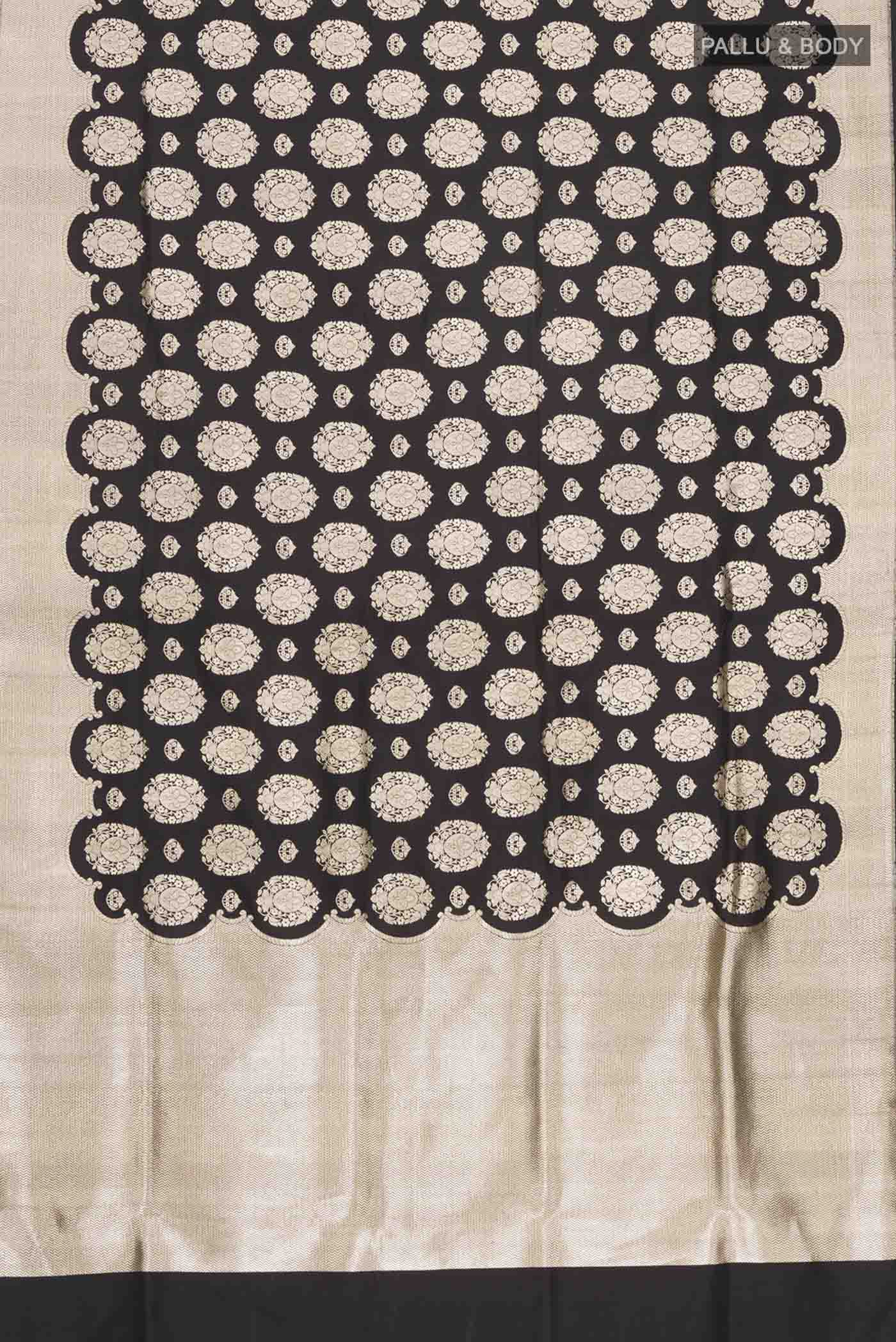 Black Banarasi Silk Saree - Image 6