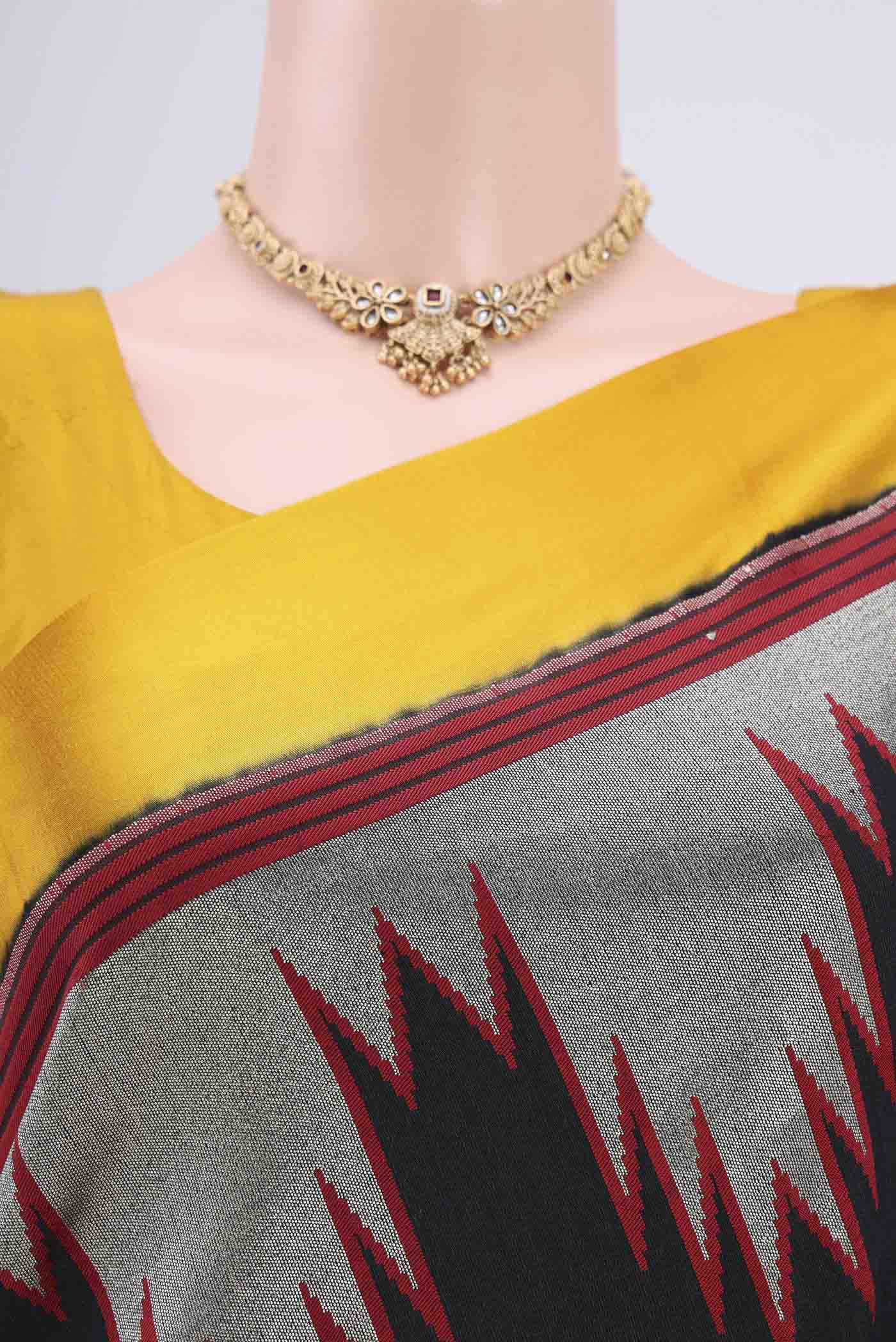 Black Banarasi Silk Saree - Image 2