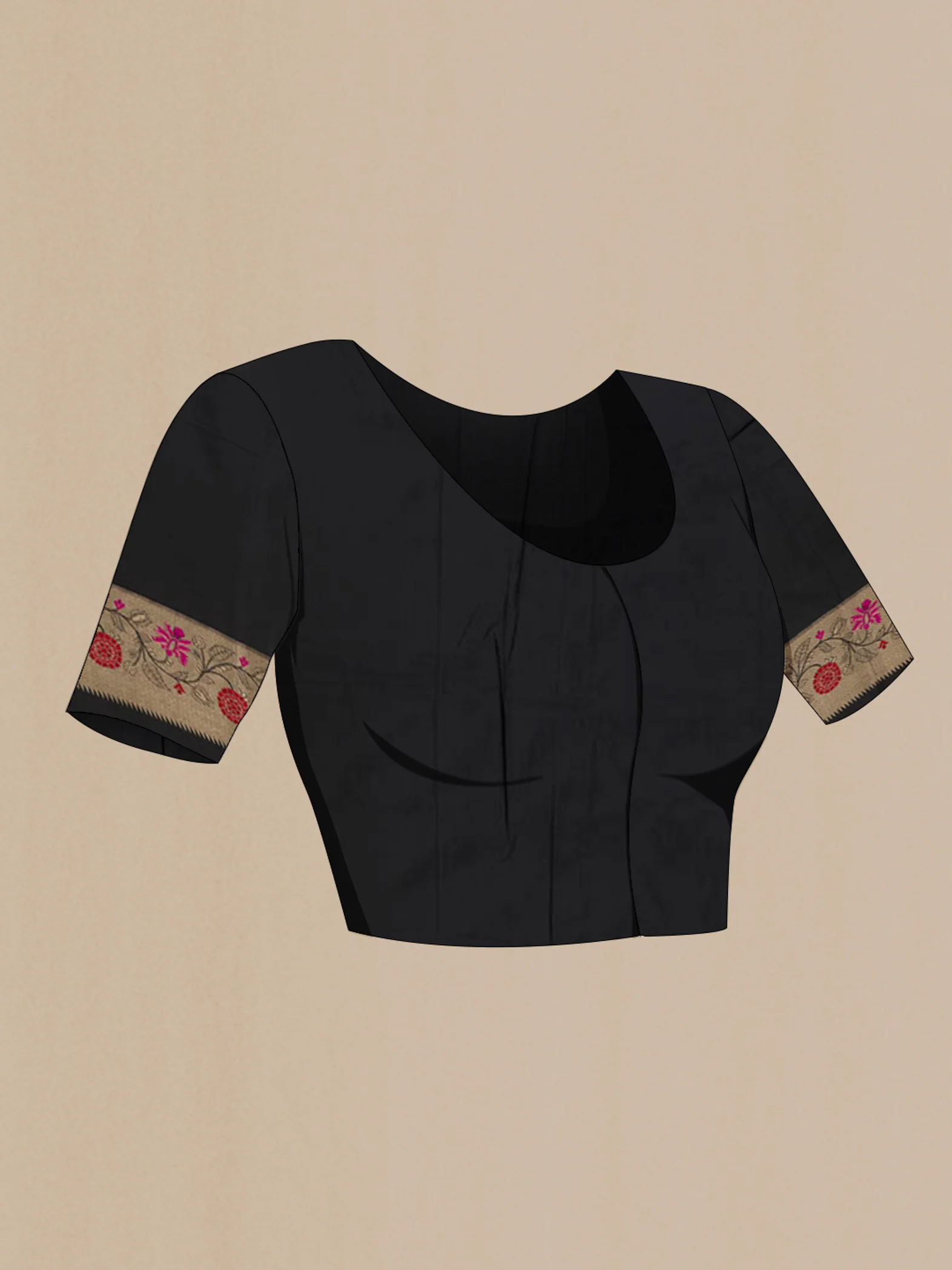 Black Banarasi Silk Saree - Image 2