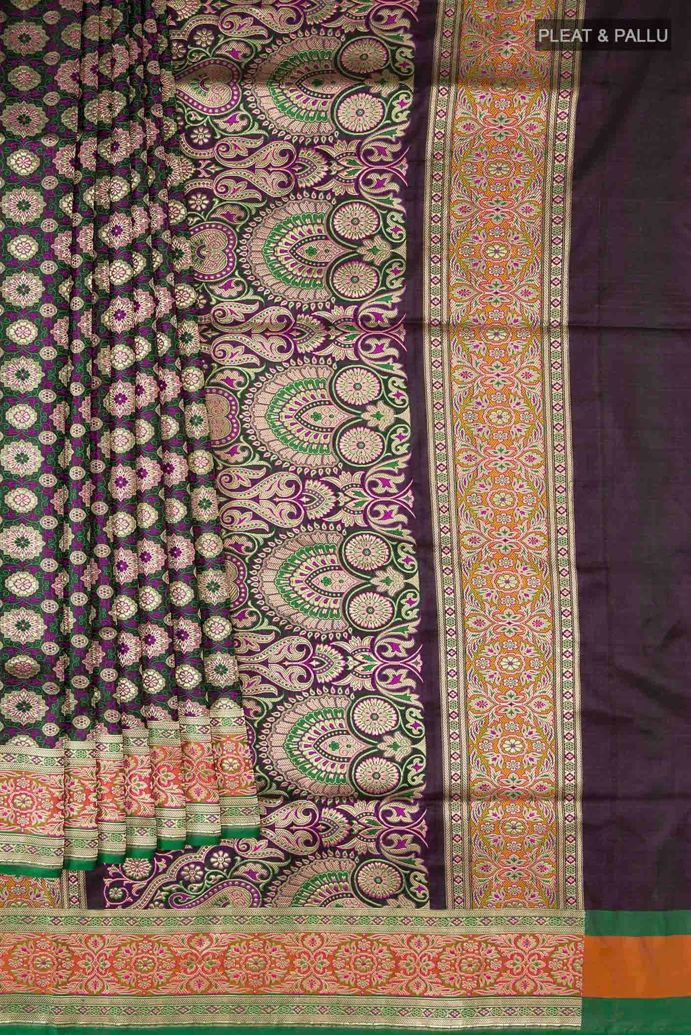 Black Banarasi Silk Saree - Image 2