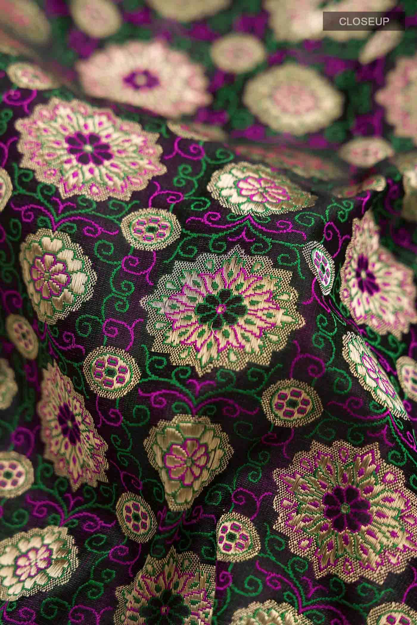 Black Banarasi Silk Saree - Image 3