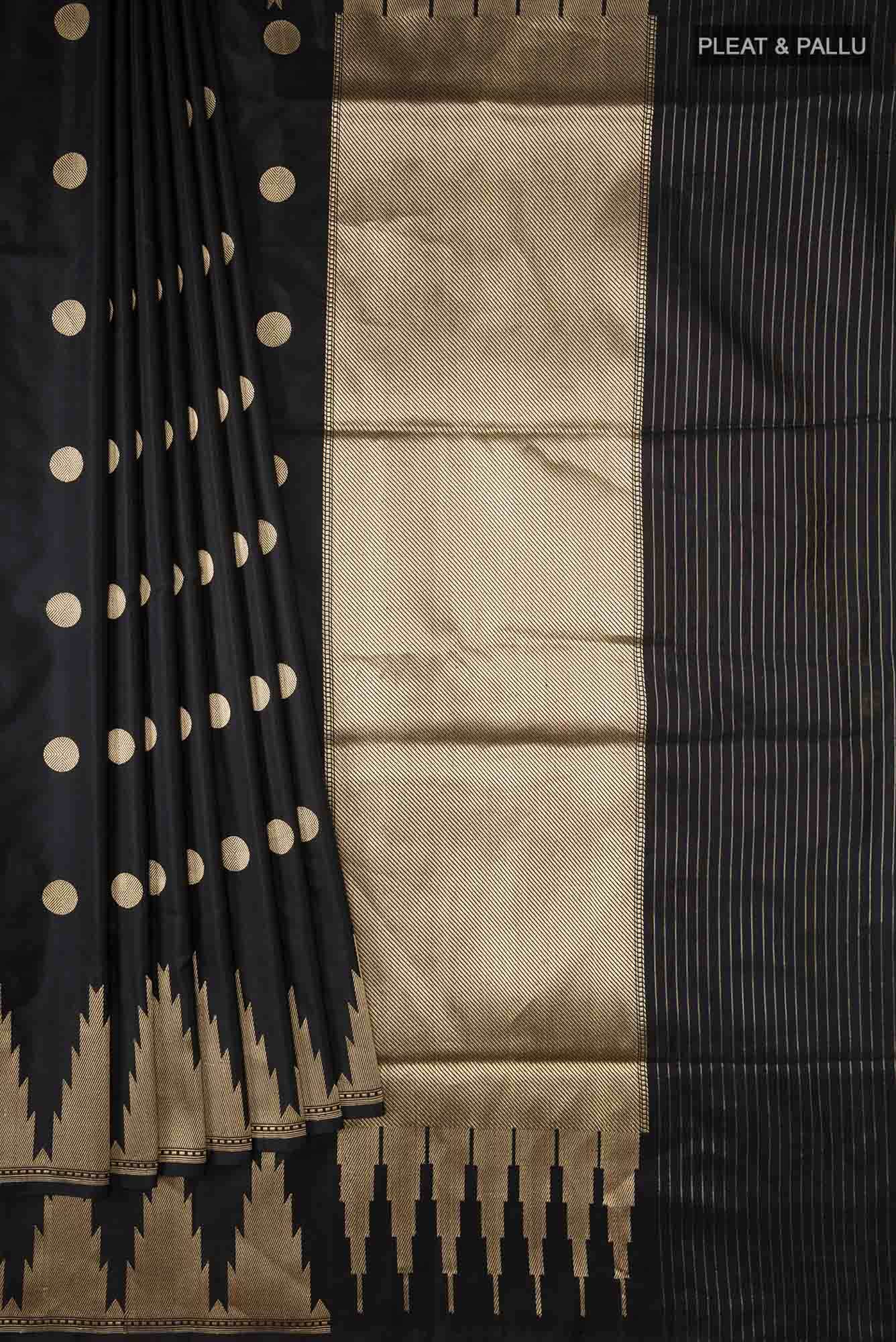 Black Banarasi Silk Saree - Image 2