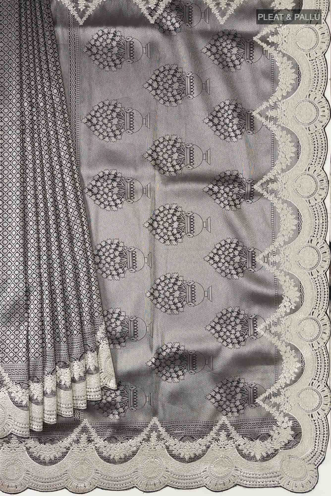 Black Banarasi Silk Saree - Image 2