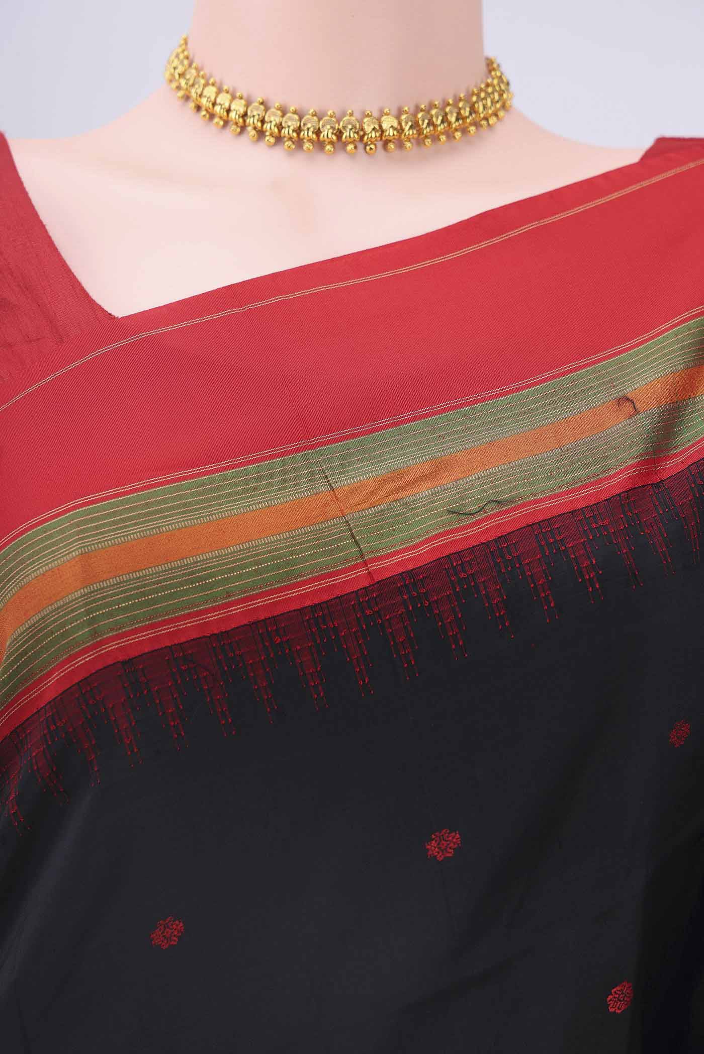 Black Bangalore Silk - kadyal Saree - Image 2