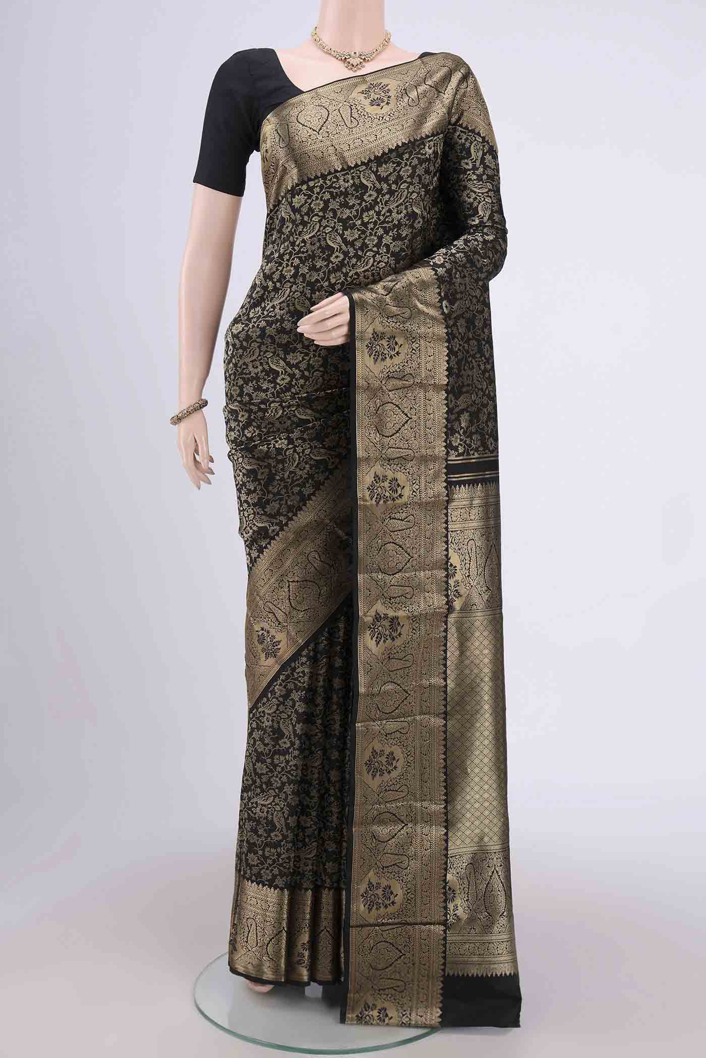 Black Bangalore Silk Saree