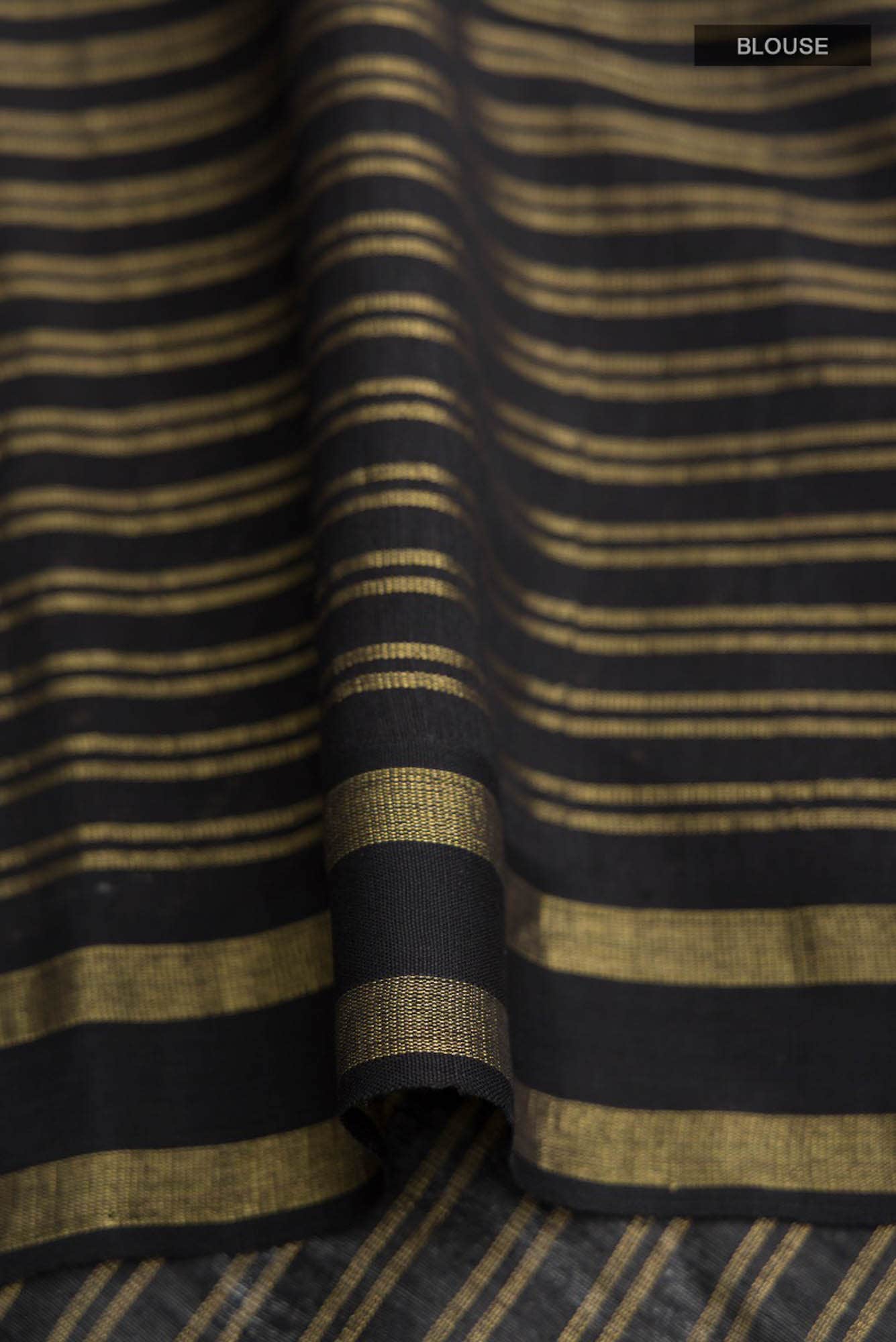 Akira-Black Bhagalpuri Tussar Silk Saree - Image 6