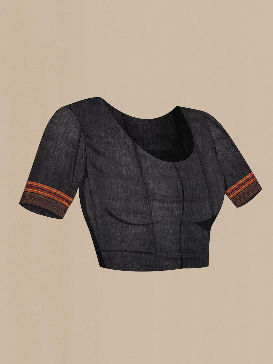 Black Bhagalpuri Tussar Silk Saree - Image 5