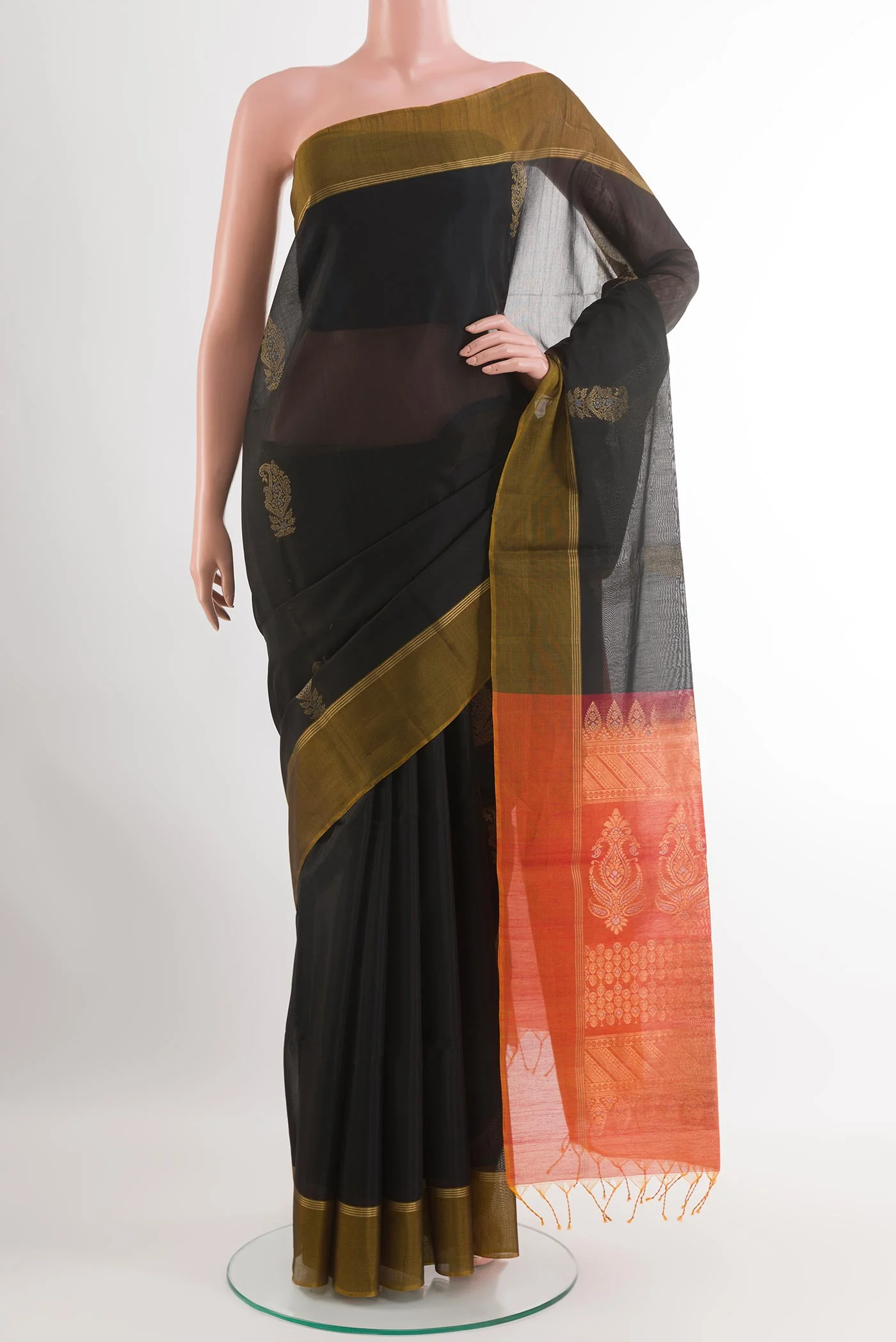 Black Silk Cotton Saree