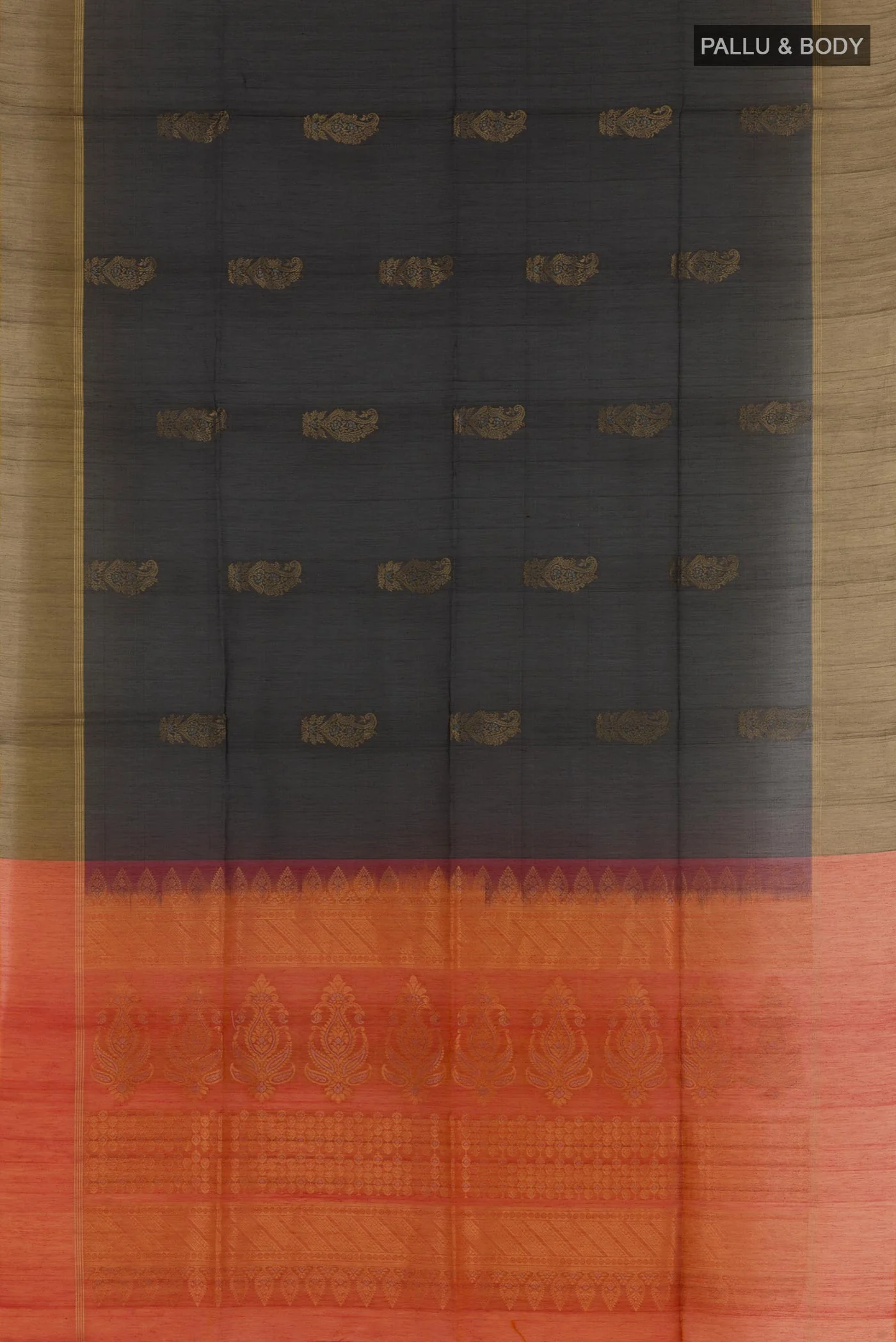 Black Silk Cotton Saree - Image 3