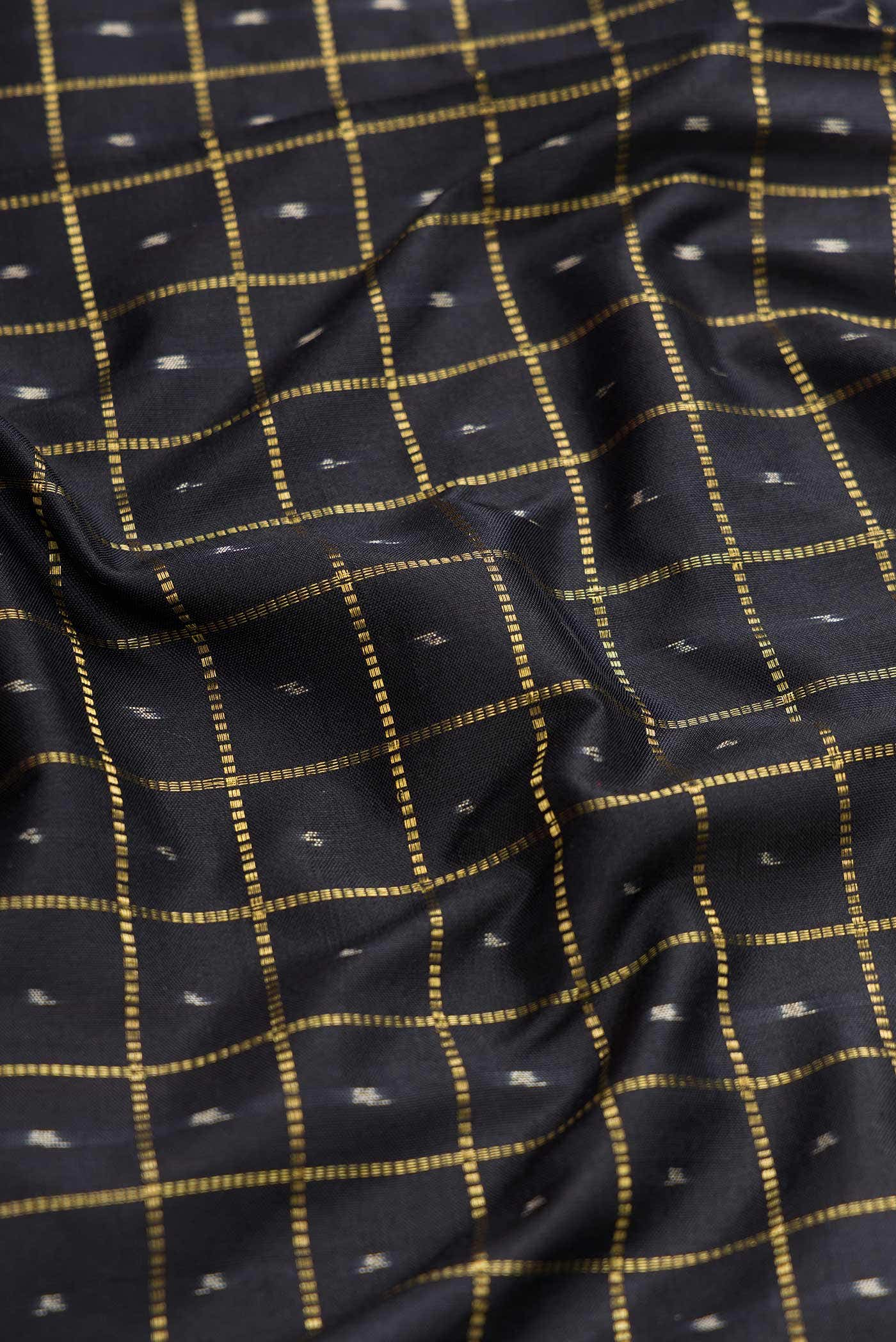 Black Double Ikat Saree - Image 3