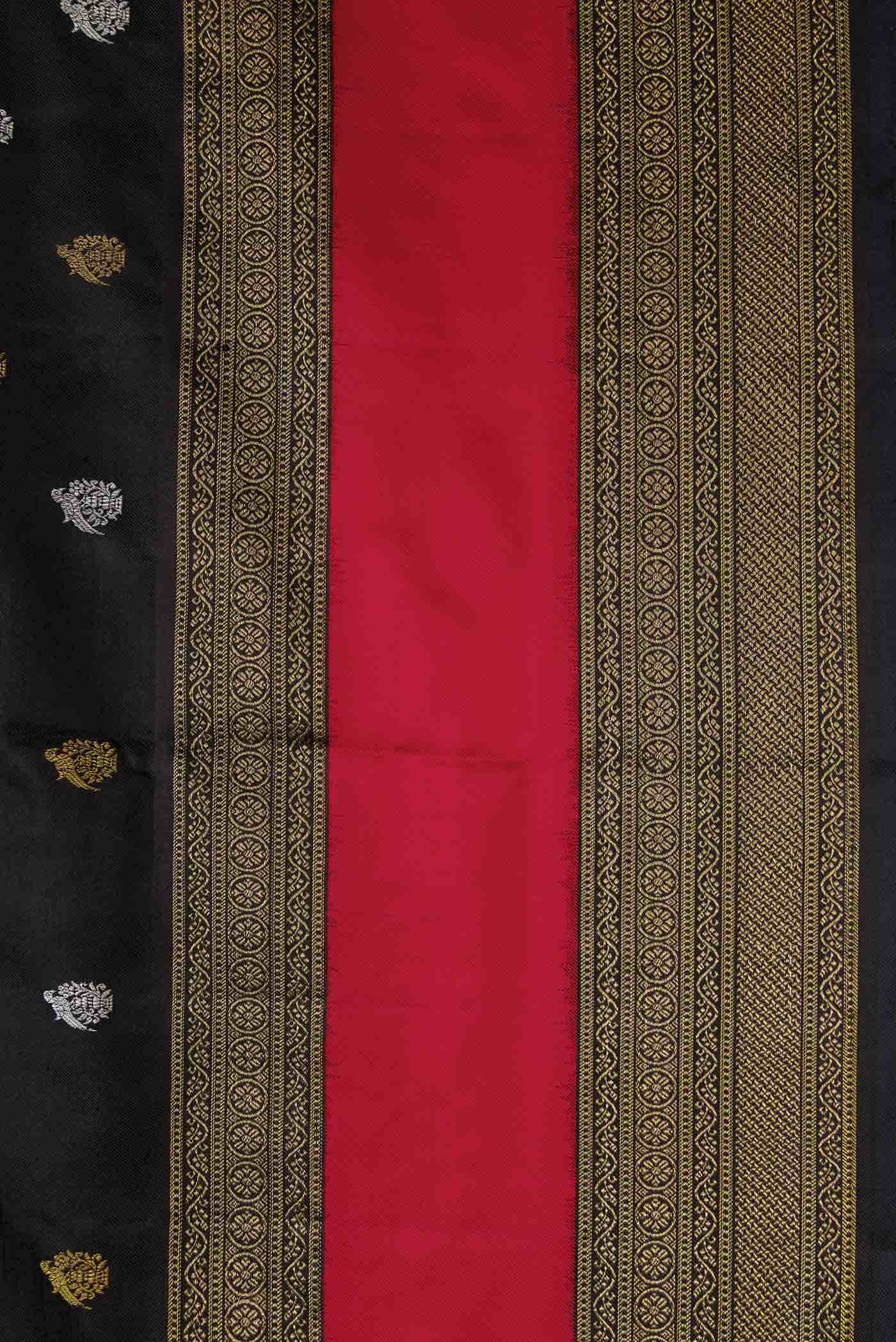 Black Double Ikat Saree - Image 5