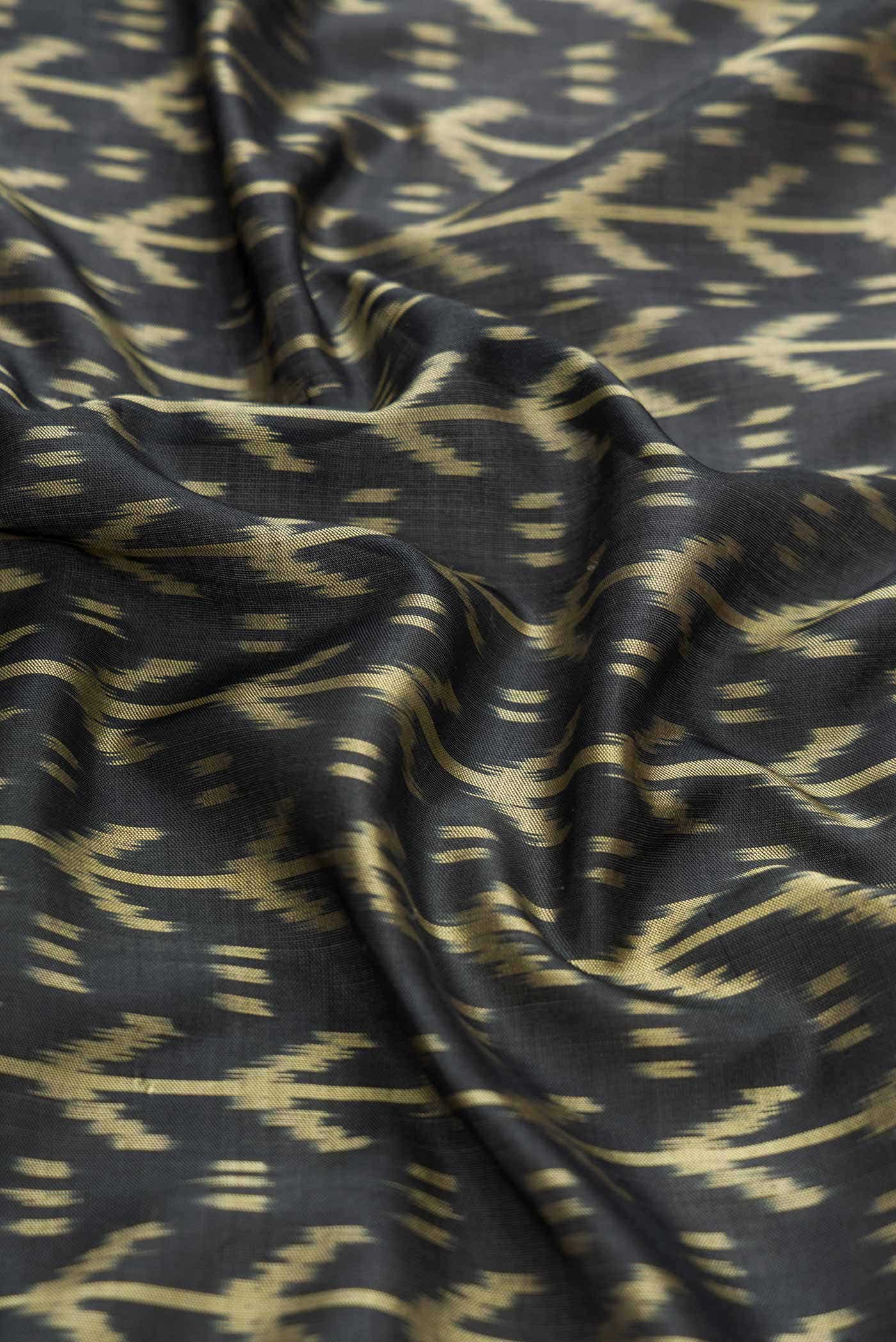 Black Double Ikat Saree - Image 3