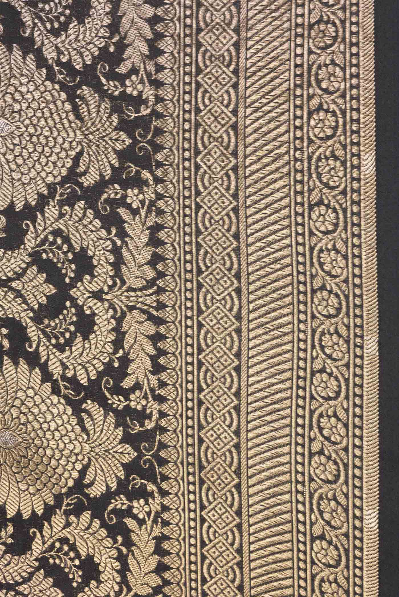 Black Dual Tone Banarasi Silk Saree - Image 3