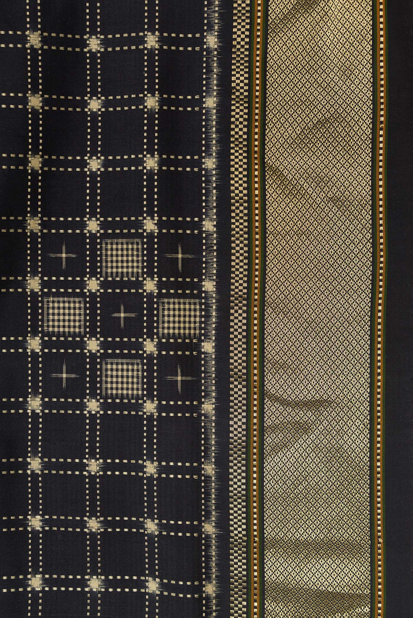 Black Double Ikat Saree - Image 3