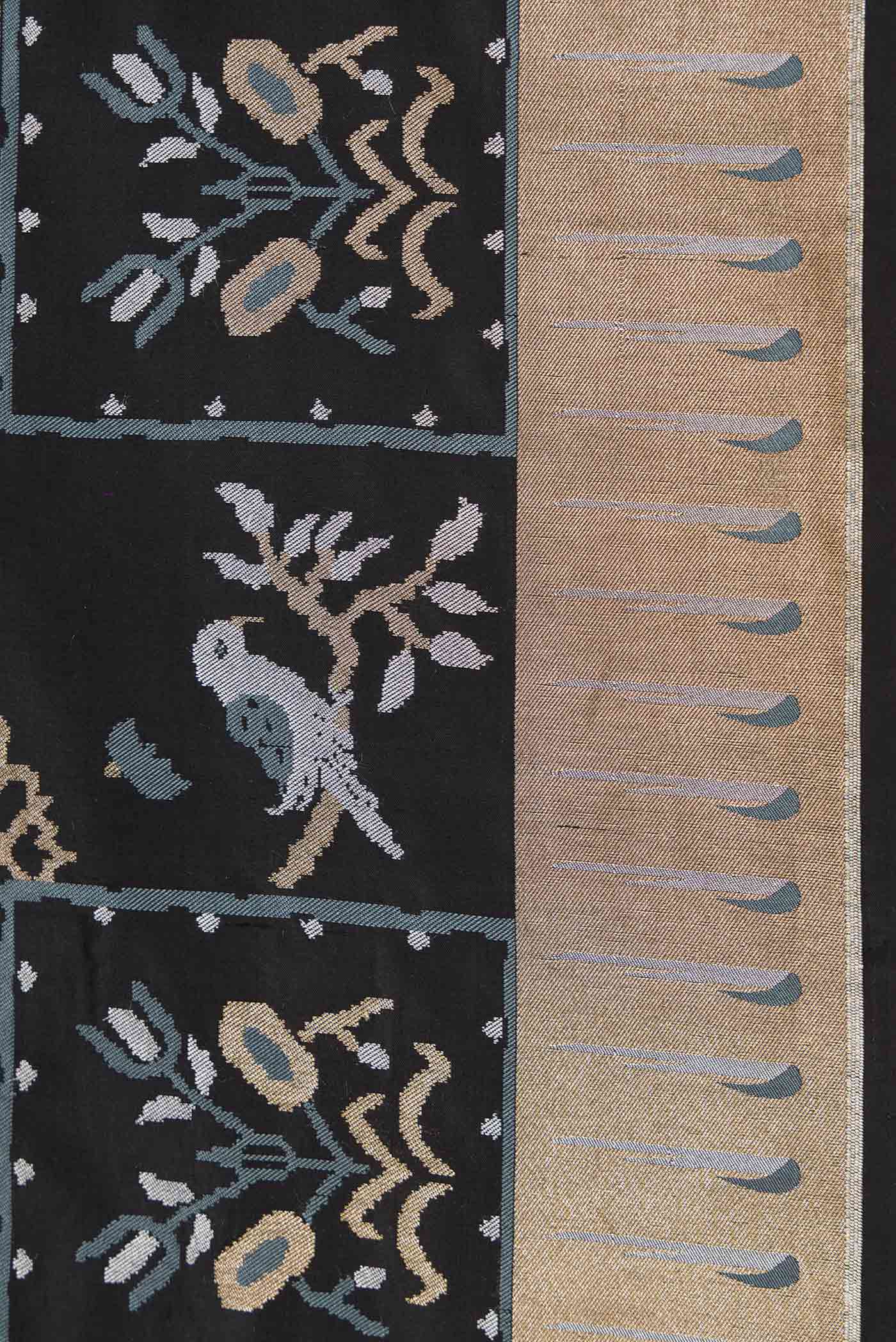 Black Dual Tone Banarasi Silk Saree - Image 3