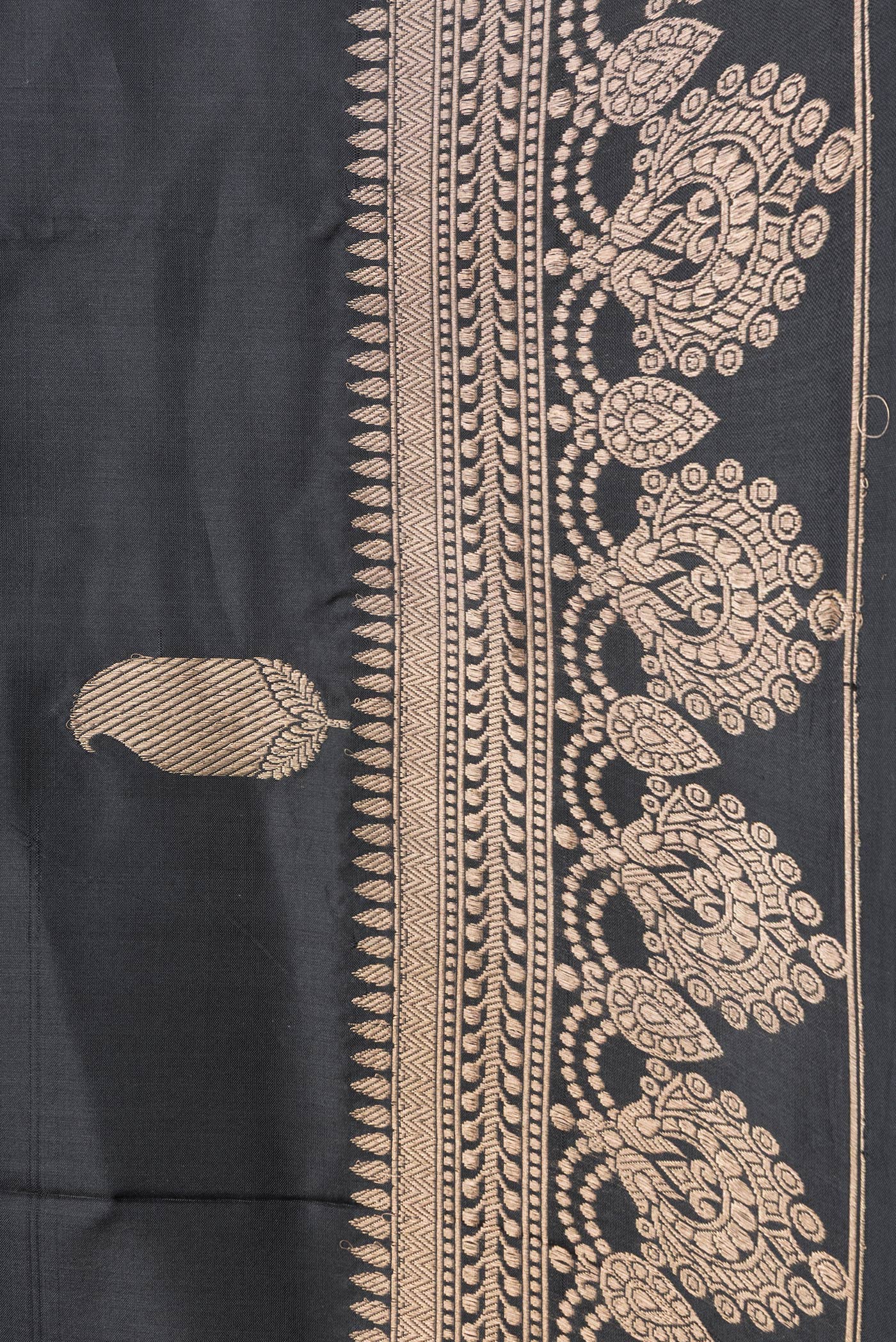 Black Banarasi Katan Silk Saree - Image 3