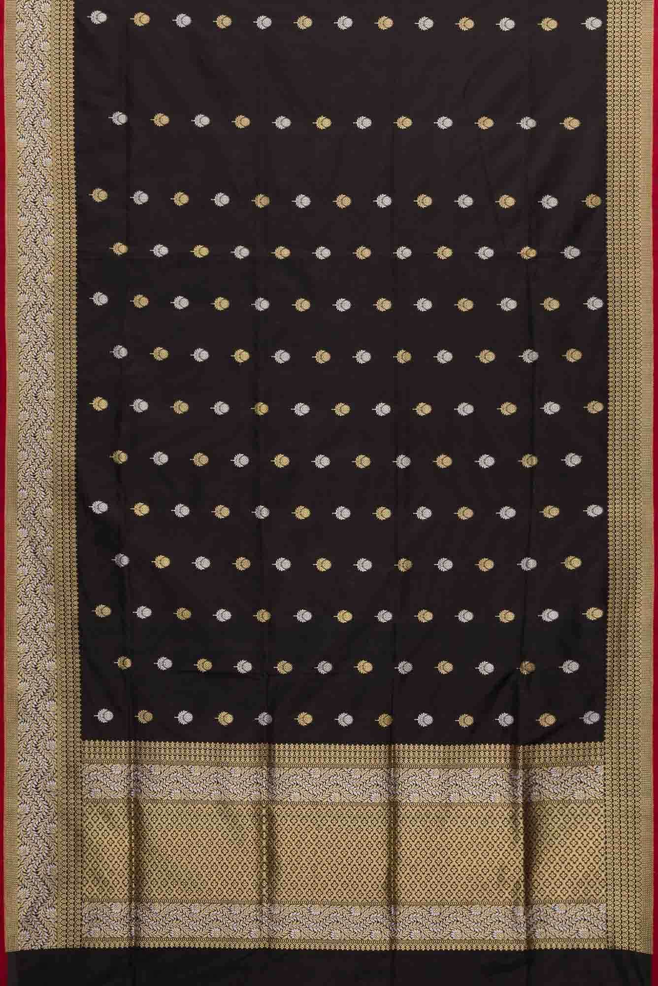 Black Dual Tone Banarasi Silk Saree - Image 4